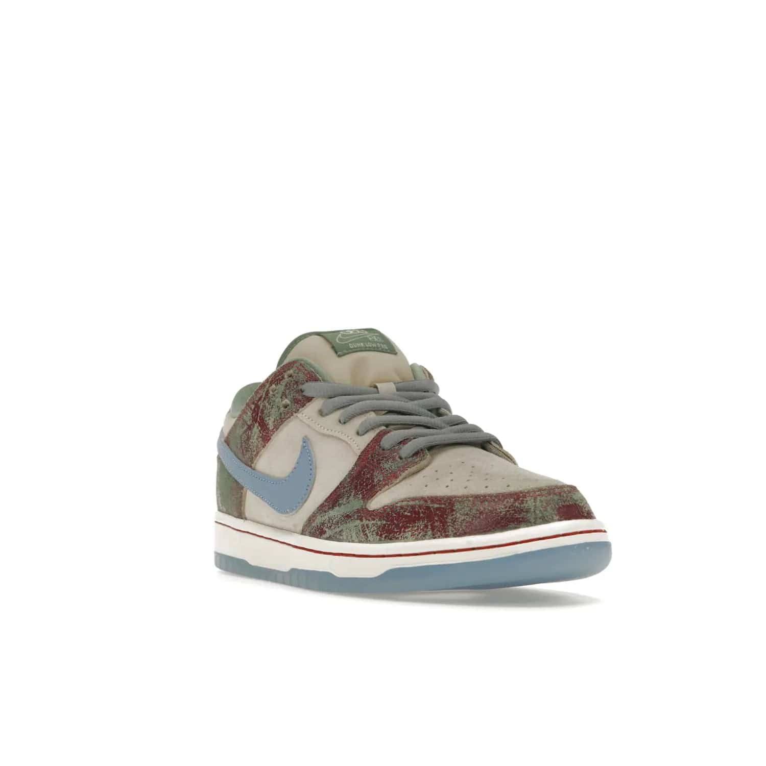 Nike SB Dunk Low Crenshaw Skate Club - Image 7 - Only at www.BallersClubKickz.com - Introducing the Nike SB Dunk Low Crenshaw Skate Club! Classic skate shoes with Sail and Light Blue upper, Cedar accents, padded collars and superior grip for comfortable, stable performance and style. Ideal for any skate session.
