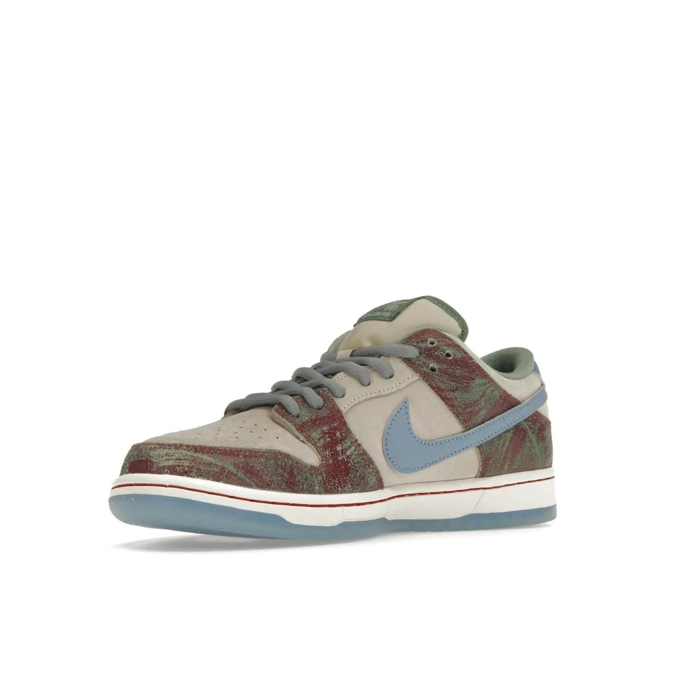 Nike SB Dunk Low Crenshaw Skate Club - Image 15 - Only at www.BallersClubKickz.com - Introducing the Nike SB Dunk Low Crenshaw Skate Club! Classic skate shoes with Sail and Light Blue upper, Cedar accents, padded collars and superior grip for comfortable, stable performance and style. Ideal for any skate session.