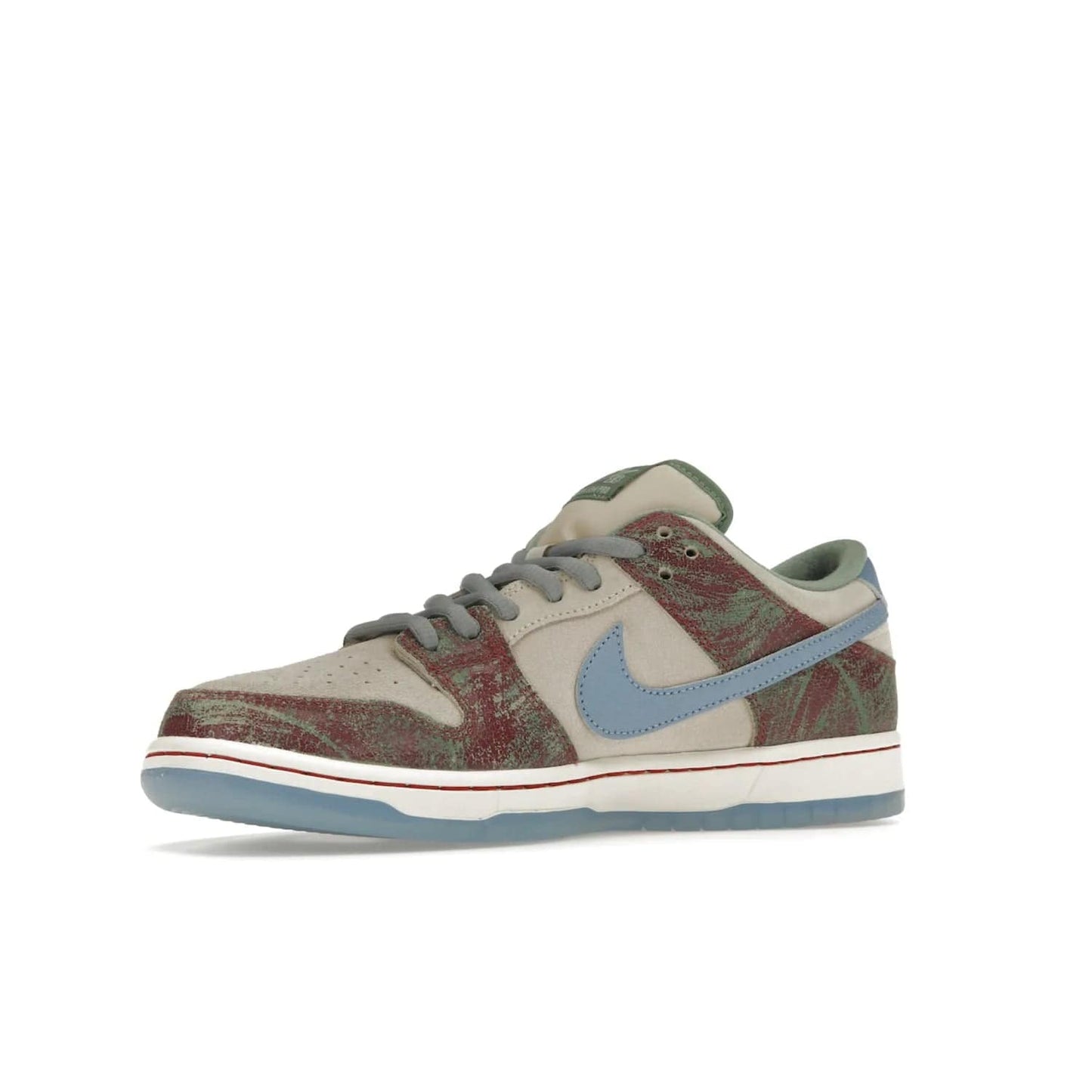 Nike SB Dunk Low Crenshaw Skate Club - Image 16 - Only at www.BallersClubKickz.com - Introducing the Nike SB Dunk Low Crenshaw Skate Club! Classic skate shoes with Sail and Light Blue upper, Cedar accents, padded collars and superior grip for comfortable, stable performance and style. Ideal for any skate session.
