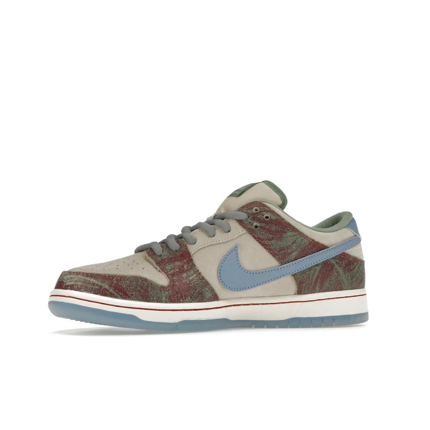 Nike SB Dunk Low Crenshaw Skate Club - Image 17 - Only at www.BallersClubKickz.com - Introducing the Nike SB Dunk Low Crenshaw Skate Club! Classic skate shoes with Sail and Light Blue upper, Cedar accents, padded collars and superior grip for comfortable, stable performance and style. Ideal for any skate session.