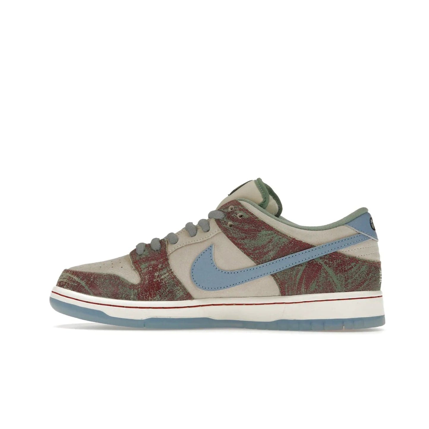 Nike SB Dunk Low Crenshaw Skate Club - Image 20 - Only at www.BallersClubKickz.com - Introducing the Nike SB Dunk Low Crenshaw Skate Club! Classic skate shoes with Sail and Light Blue upper, Cedar accents, padded collars and superior grip for comfortable, stable performance and style. Ideal for any skate session.