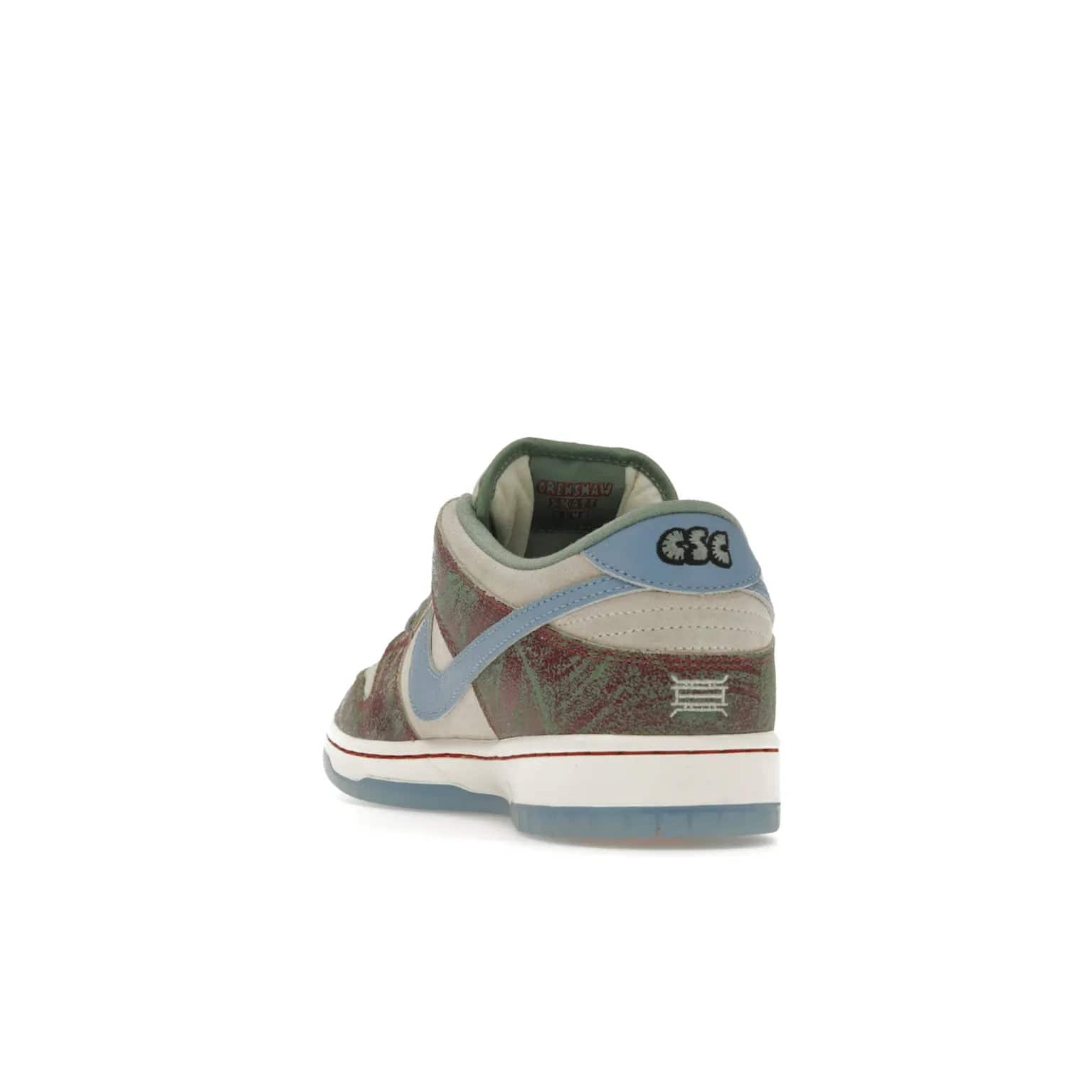 Nike SB Dunk Low Crenshaw Skate Club - Image 26 - Only at www.BallersClubKickz.com - Introducing the Nike SB Dunk Low Crenshaw Skate Club! Classic skate shoes with Sail and Light Blue upper, Cedar accents, padded collars and superior grip for comfortable, stable performance and style. Ideal for any skate session.