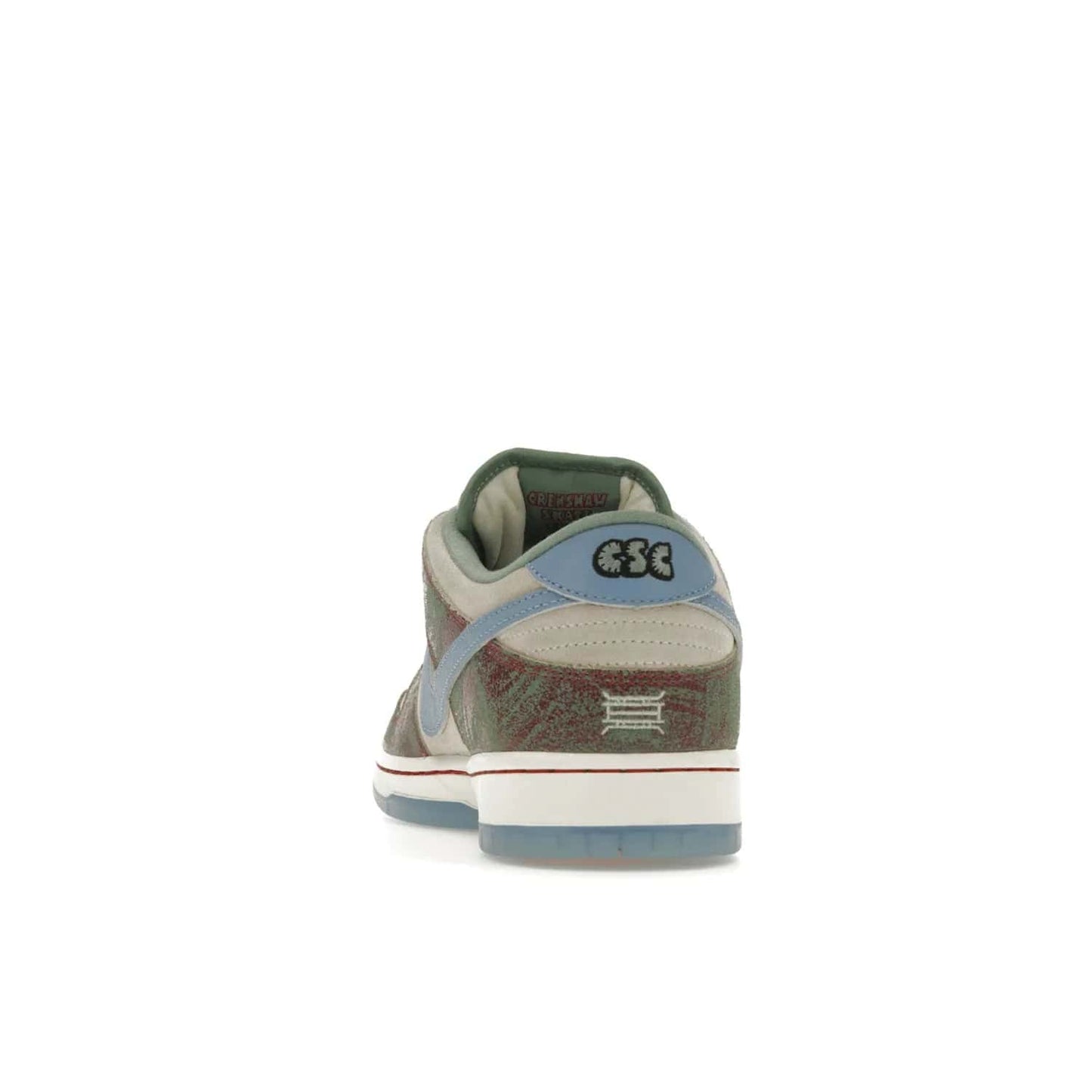 Nike SB Dunk Low Crenshaw Skate Club - Image 27 - Only at www.BallersClubKickz.com - Introducing the Nike SB Dunk Low Crenshaw Skate Club! Classic skate shoes with Sail and Light Blue upper, Cedar accents, padded collars and superior grip for comfortable, stable performance and style. Ideal for any skate session.