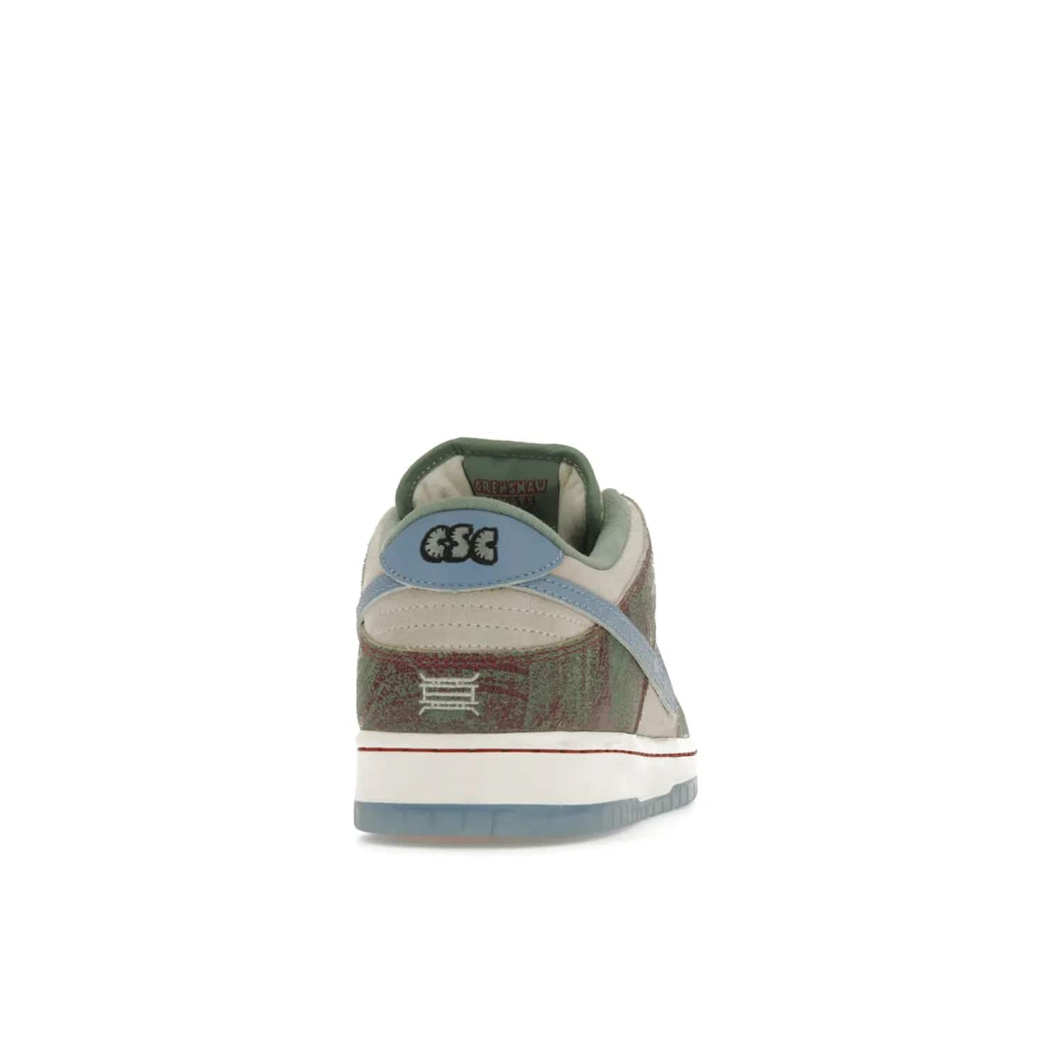 Nike SB Dunk Low Crenshaw Skate Club - Image 29 - Only at www.BallersClubKickz.com - Introducing the Nike SB Dunk Low Crenshaw Skate Club! Classic skate shoes with Sail and Light Blue upper, Cedar accents, padded collars and superior grip for comfortable, stable performance and style. Ideal for any skate session.