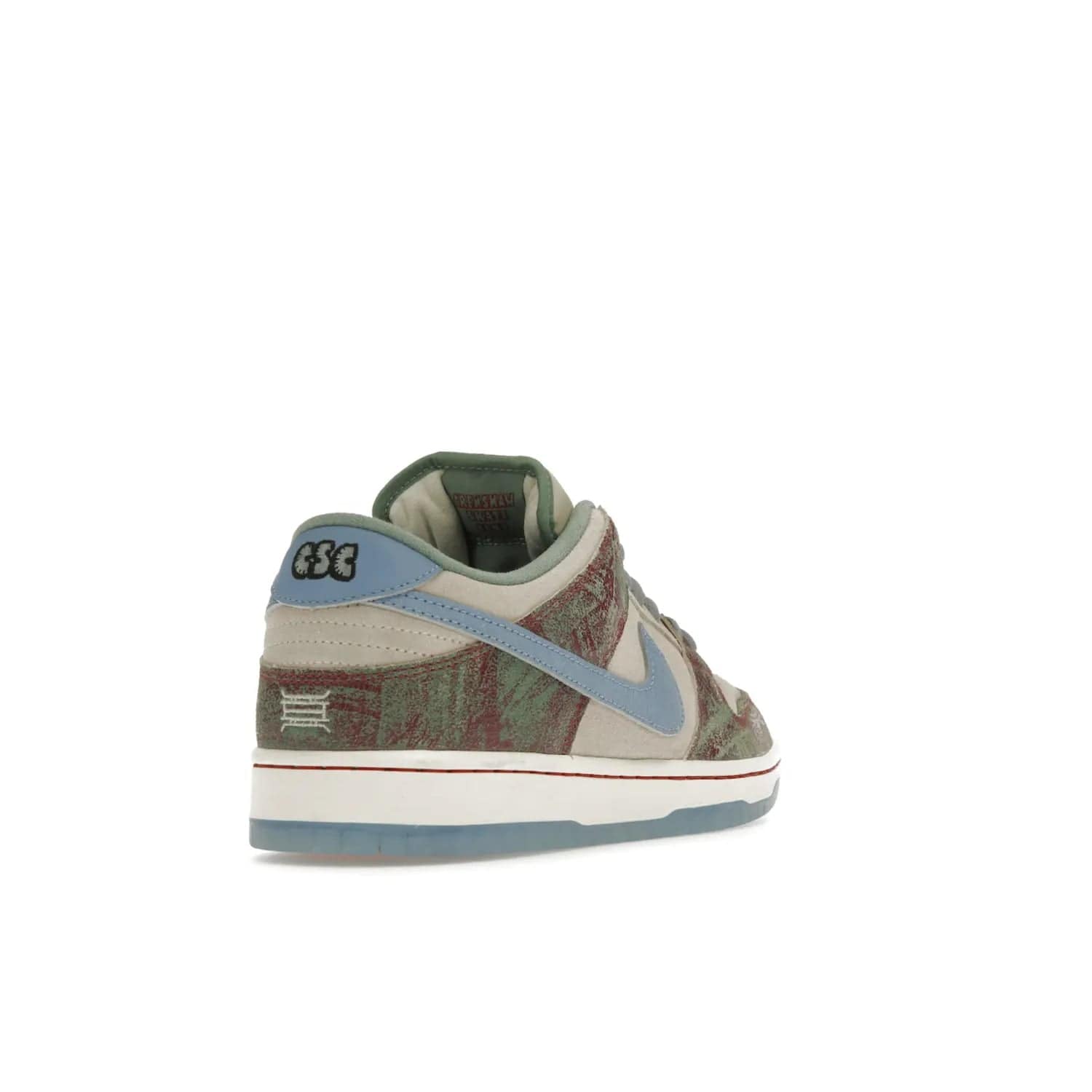 Nike SB Dunk Low Crenshaw Skate Club - Image 31 - Only at www.BallersClubKickz.com - Introducing the Nike SB Dunk Low Crenshaw Skate Club! Classic skate shoes with Sail and Light Blue upper, Cedar accents, padded collars and superior grip for comfortable, stable performance and style. Ideal for any skate session.