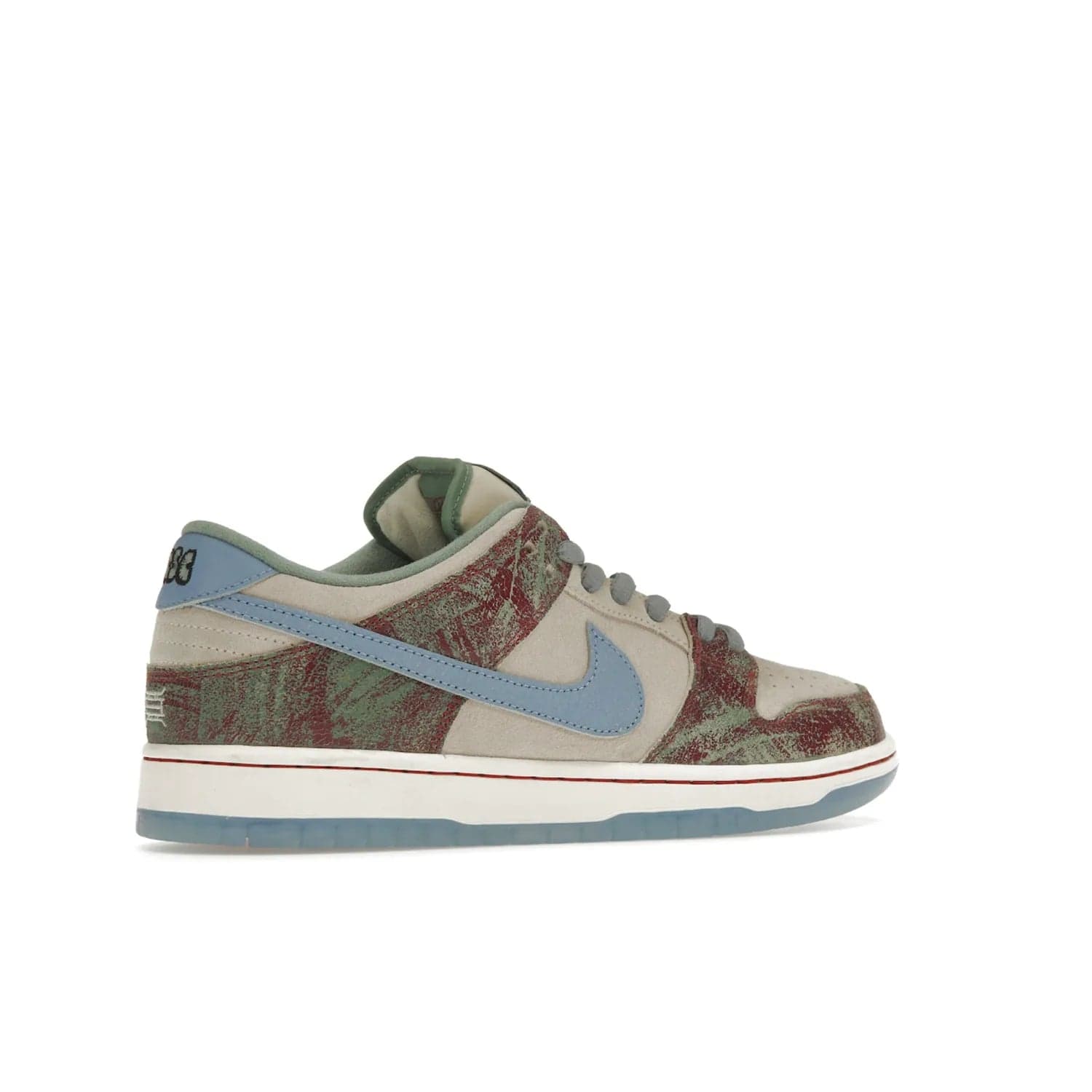 Nike SB Dunk Low Crenshaw Skate Club - Image 34 - Only at www.BallersClubKickz.com - Introducing the Nike SB Dunk Low Crenshaw Skate Club! Classic skate shoes with Sail and Light Blue upper, Cedar accents, padded collars and superior grip for comfortable, stable performance and style. Ideal for any skate session.