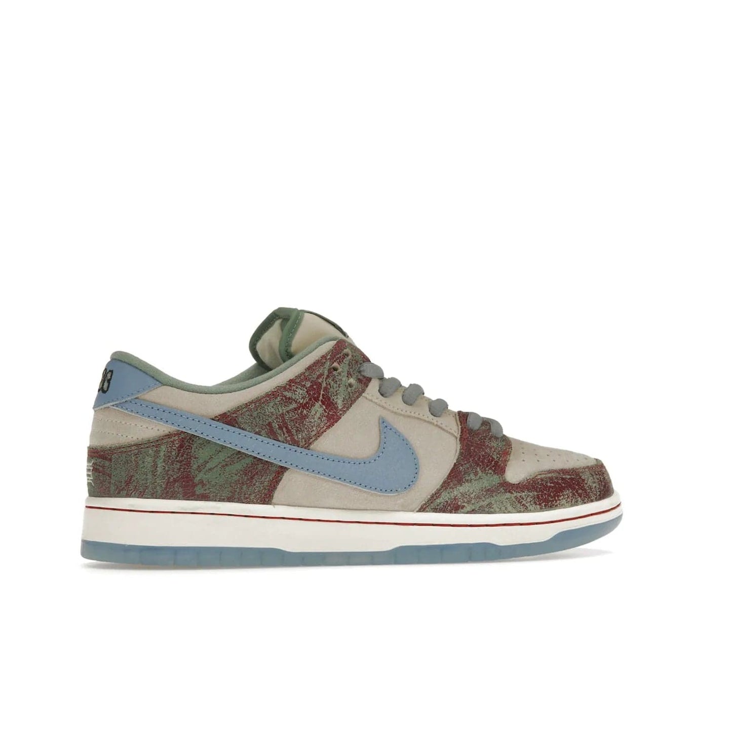 Nike SB Dunk Low Crenshaw Skate Club - Image 35 - Only at www.BallersClubKickz.com - Introducing the Nike SB Dunk Low Crenshaw Skate Club! Classic skate shoes with Sail and Light Blue upper, Cedar accents, padded collars and superior grip for comfortable, stable performance and style. Ideal for any skate session.