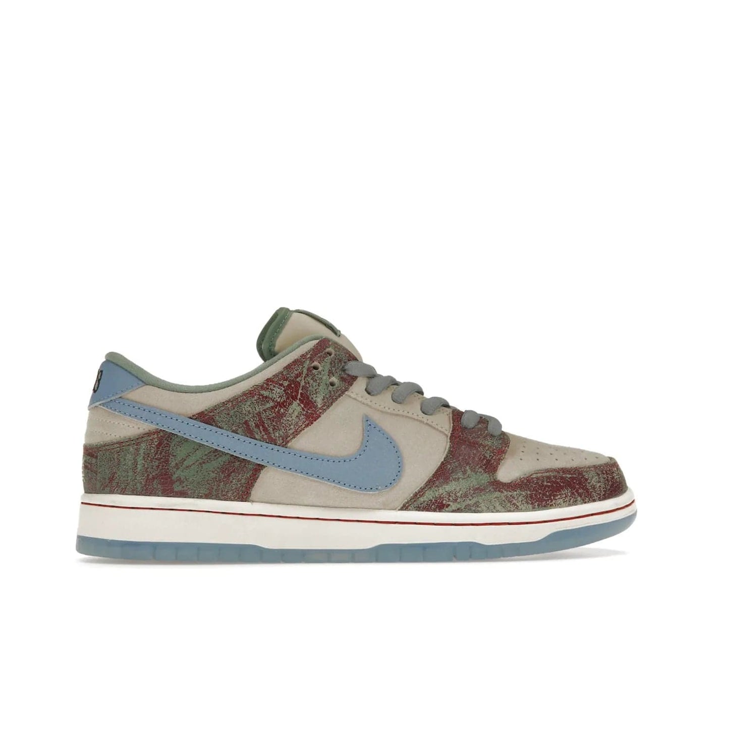 Nike SB Dunk Low Crenshaw Skate Club - Image 36 - Only at www.BallersClubKickz.com - Introducing the Nike SB Dunk Low Crenshaw Skate Club! Classic skate shoes with Sail and Light Blue upper, Cedar accents, padded collars and superior grip for comfortable, stable performance and style. Ideal for any skate session.