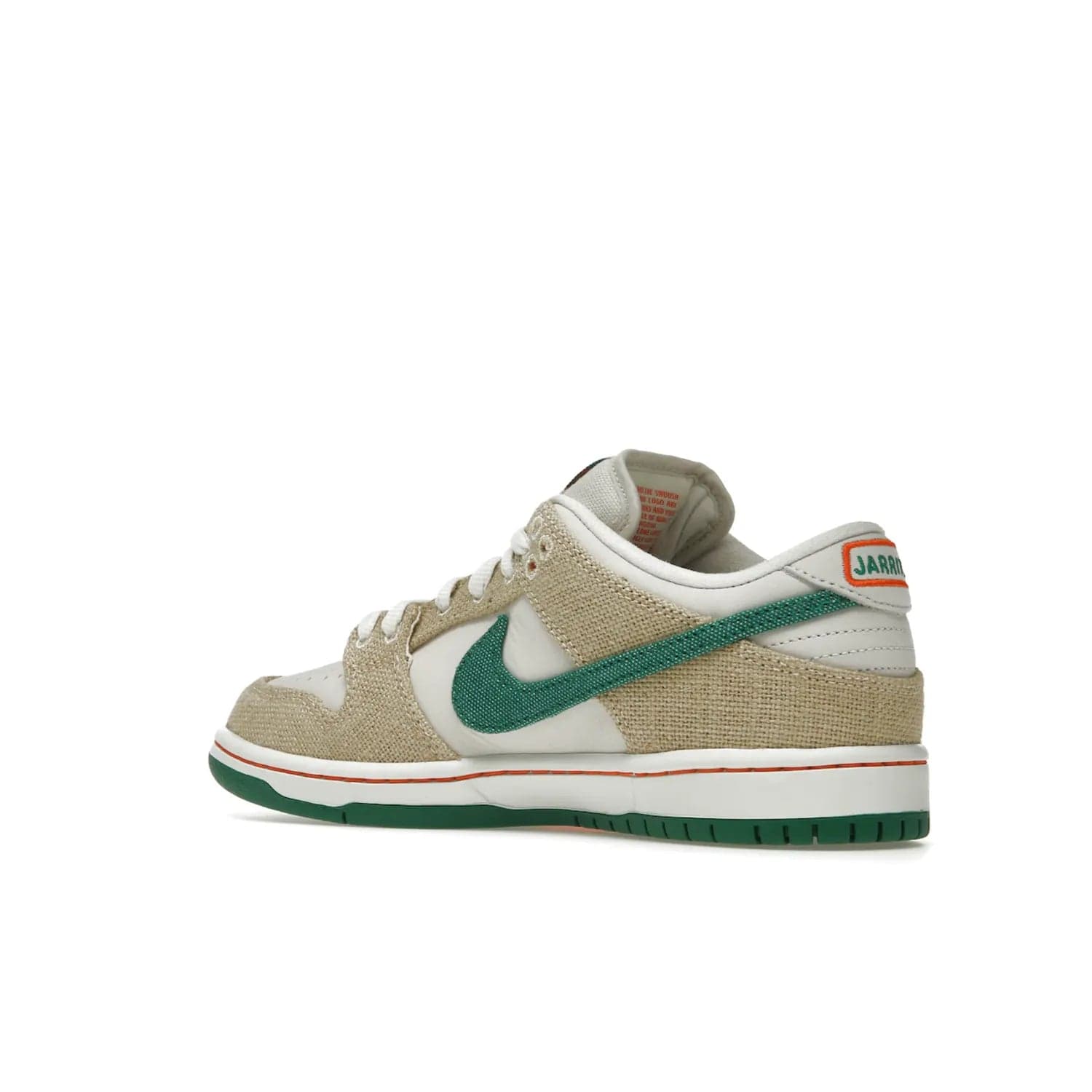 Nike SB Dunk Low Jarritos - Image 23 - Only at www.BallersClubKickz.com - Shop limited edition Nike SB Dunk Low Jarritos! Crafted with white leather and tear-away canvas materials with green accents. Includes orange, green, and white laces to customize your look. Available now.