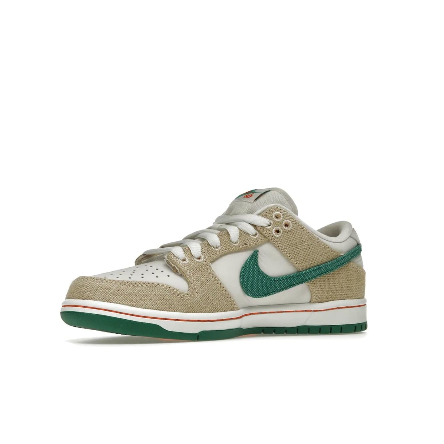 Nike SB Dunk Low Jarritos - Image 16 - Only at www.BallersClubKickz.com - Shop limited edition Nike SB Dunk Low Jarritos! Crafted with white leather and tear-away canvas materials with green accents. Includes orange, green, and white laces to customize your look. Available now.
