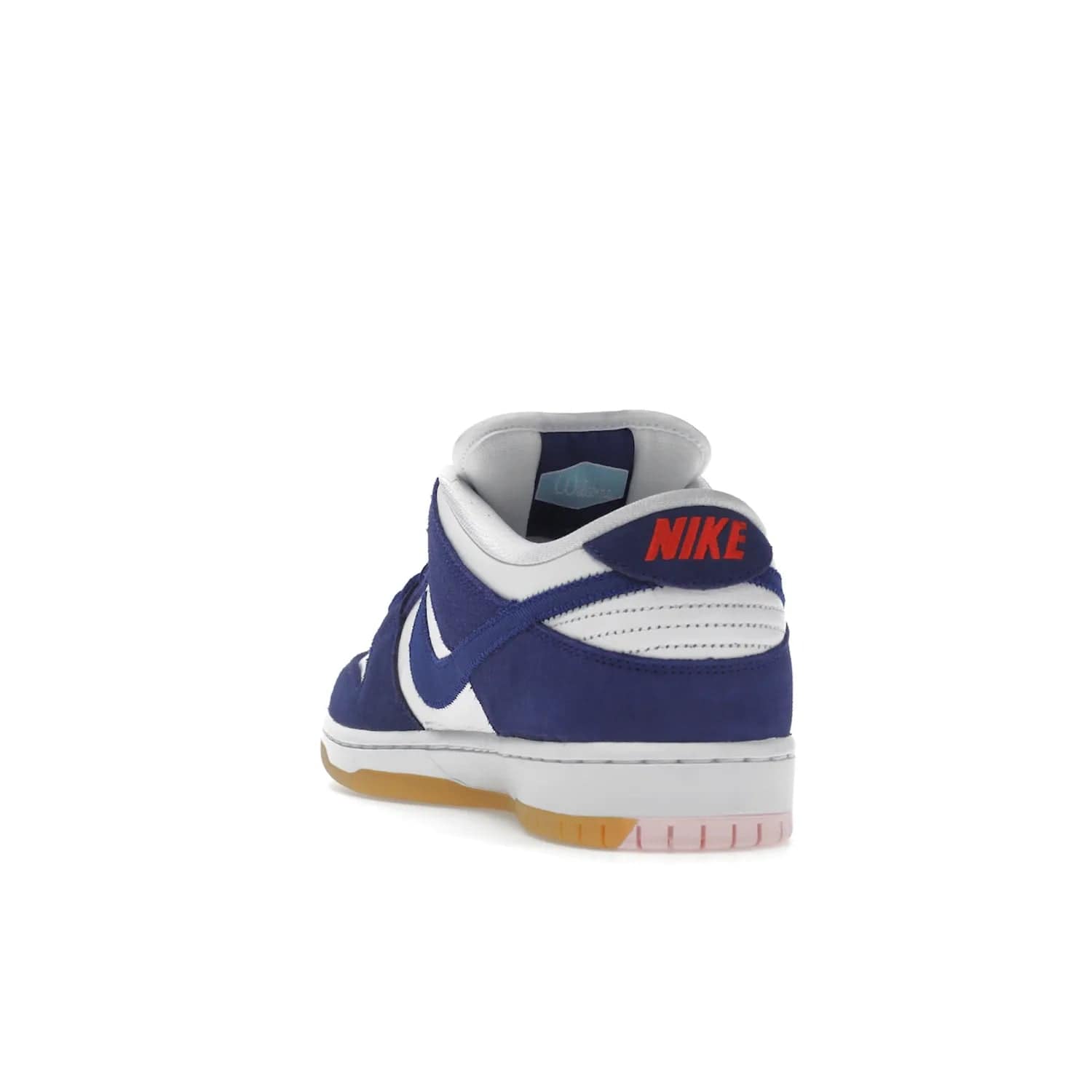 Nike SB Dunk Low Los Angeles Dodgers - Image 26 - Only at www.BallersClubKickz.com - Make a statement with the limited edition Nike SB Dunk Low Los Angeles Dodgers. Featuring a striking blue and white color combination, convenient lace-up closure, light-brown sole, and pink graphic, this stylish and comfortable low-top sneaker is perfect for sport fans and sneaker enthusiasts alike. Available in June 2022.