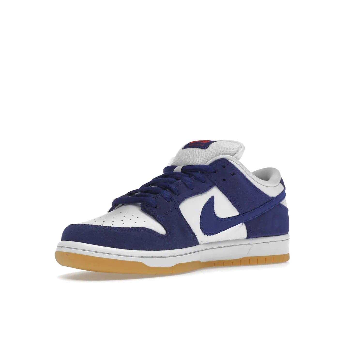 Nike SB Dunk Low Los Angeles Dodgers - Image 15 - Only at www.BallersClubKickz.com - Make a statement with the limited edition Nike SB Dunk Low Los Angeles Dodgers. Featuring a striking blue and white color combination, convenient lace-up closure, light-brown sole, and pink graphic, this stylish and comfortable low-top sneaker is perfect for sport fans and sneaker enthusiasts alike. Available in June 2022.