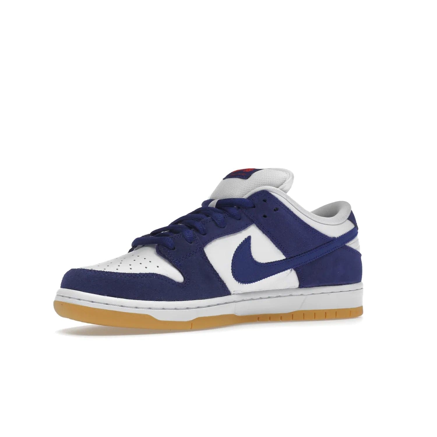 Nike SB Dunk Low Los Angeles Dodgers - Image 16 - Only at www.BallersClubKickz.com - Make a statement with the limited edition Nike SB Dunk Low Los Angeles Dodgers. Featuring a striking blue and white color combination, convenient lace-up closure, light-brown sole, and pink graphic, this stylish and comfortable low-top sneaker is perfect for sport fans and sneaker enthusiasts alike. Available in June 2022.