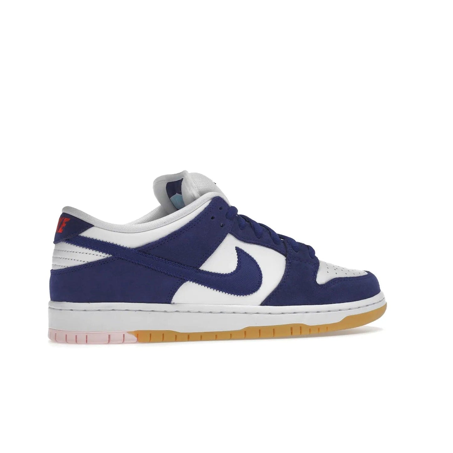 Nike SB Dunk Low Los Angeles Dodgers - Image 35 - Only at www.BallersClubKickz.com - Make a statement with the limited edition Nike SB Dunk Low Los Angeles Dodgers. Featuring a striking blue and white color combination, convenient lace-up closure, light-brown sole, and pink graphic, this stylish and comfortable low-top sneaker is perfect for sport fans and sneaker enthusiasts alike. Available in June 2022.