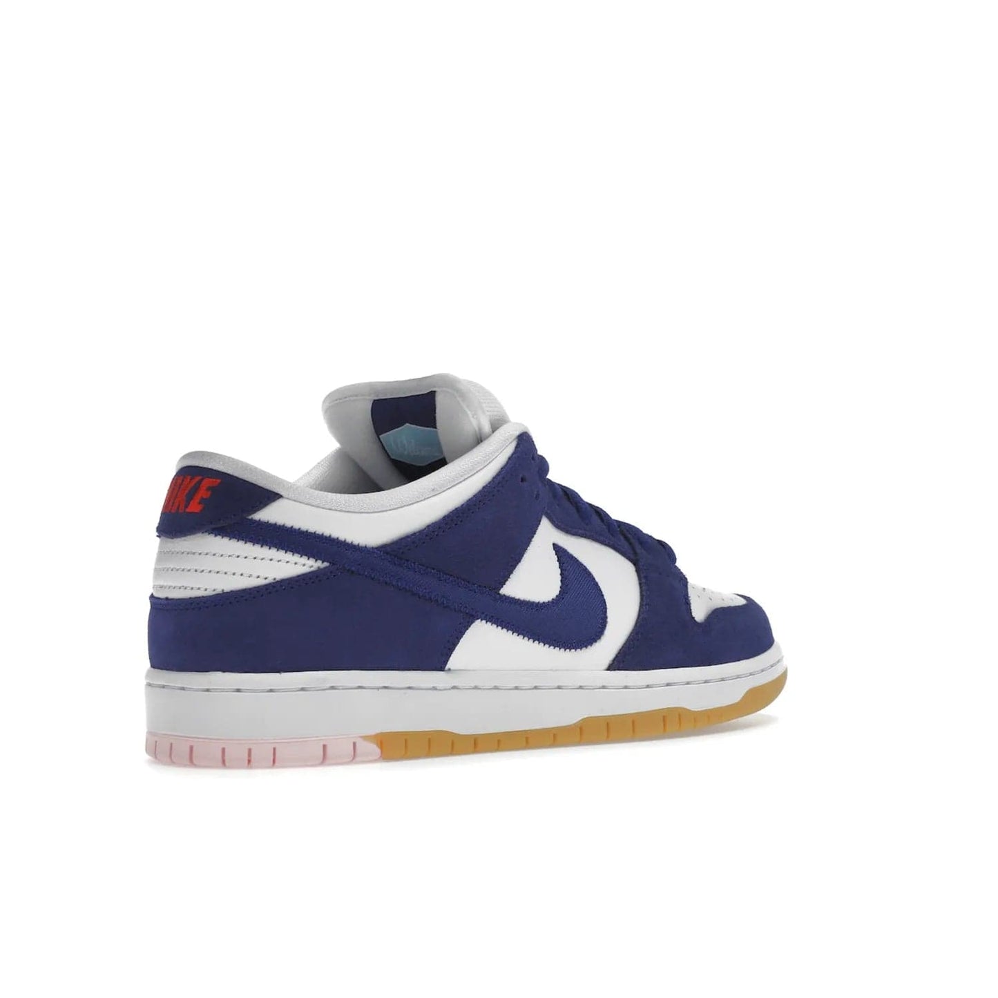 Nike SB Dunk Low Los Angeles Dodgers - Image 33 - Only at www.BallersClubKickz.com - Make a statement with the limited edition Nike SB Dunk Low Los Angeles Dodgers. Featuring a striking blue and white color combination, convenient lace-up closure, light-brown sole, and pink graphic, this stylish and comfortable low-top sneaker is perfect for sport fans and sneaker enthusiasts alike. Available in June 2022.