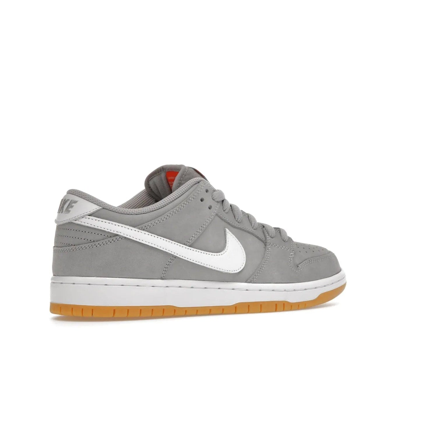 Nike SB Dunk Low Pro ISO Orange Label Wolf Grey Gum - Image 34 - Only at www.BallersClubKickz.com - Introducing Nike's SB Dunk Low Pro ISO Orange Label Wolf Grey Gum - a stylish shoe with a premium Wolf Grey upper, white leather Nike Swoosh, and an eye-catching gum outsole. With special Nike branding and packaging, this shoe adds a unique fashion statement. Out Feb. 24, 2023.