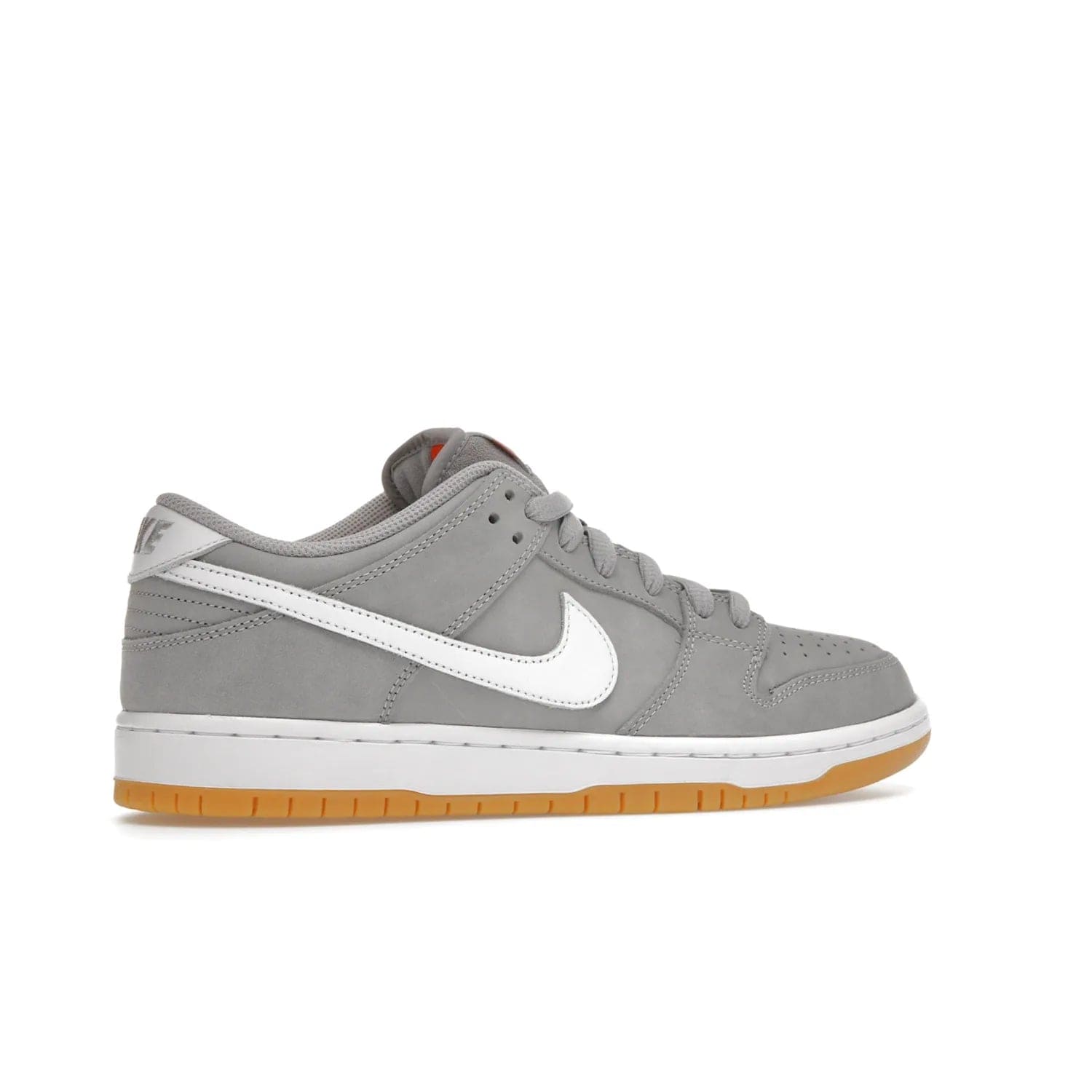 Nike SB Dunk Low Pro ISO Orange Label Wolf Grey Gum - Image 35 - Only at www.BallersClubKickz.com - Introducing Nike's SB Dunk Low Pro ISO Orange Label Wolf Grey Gum - a stylish shoe with a premium Wolf Grey upper, white leather Nike Swoosh, and an eye-catching gum outsole. With special Nike branding and packaging, this shoe adds a unique fashion statement. Out Feb. 24, 2023.