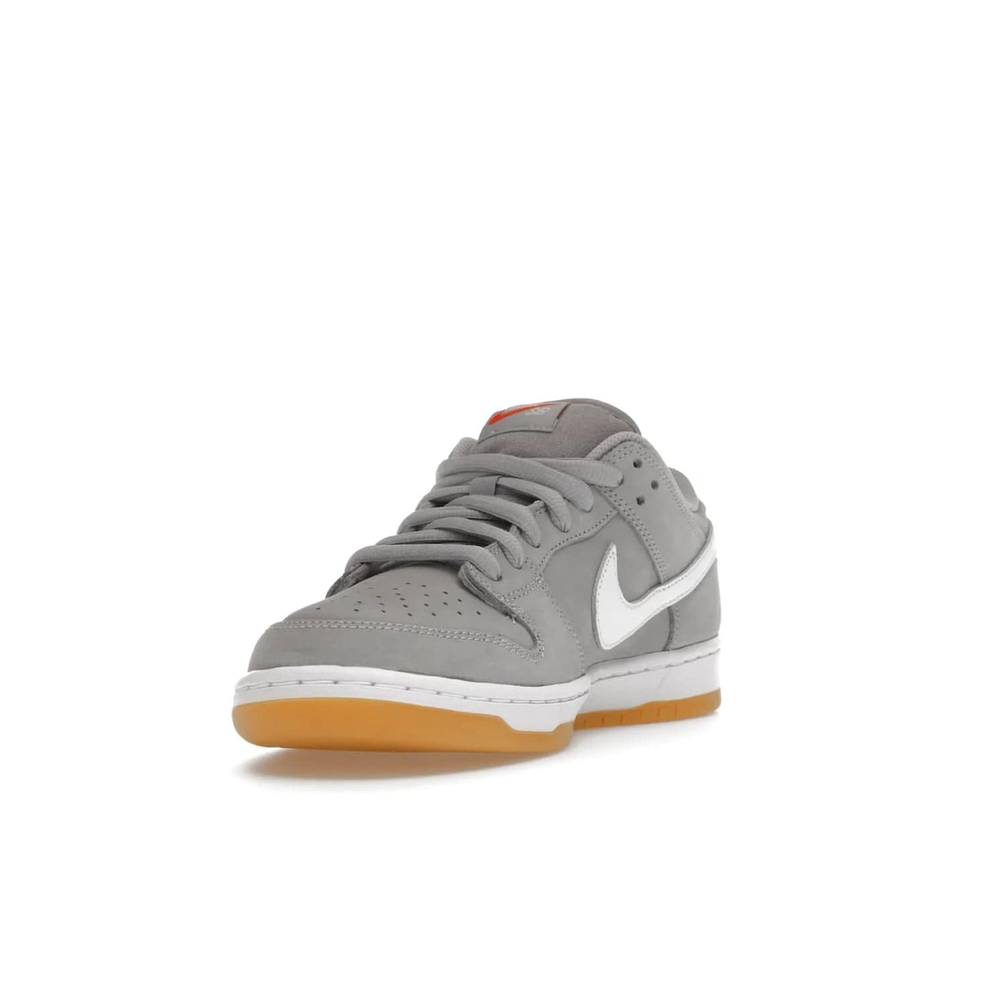 Nike SB Dunk Low Pro ISO Orange Label Wolf Grey Gum - Image 13 - Only at www.BallersClubKickz.com - Introducing Nike's SB Dunk Low Pro ISO Orange Label Wolf Grey Gum - a stylish shoe with a premium Wolf Grey upper, white leather Nike Swoosh, and an eye-catching gum outsole. With special Nike branding and packaging, this shoe adds a unique fashion statement. Out Feb. 24, 2023.