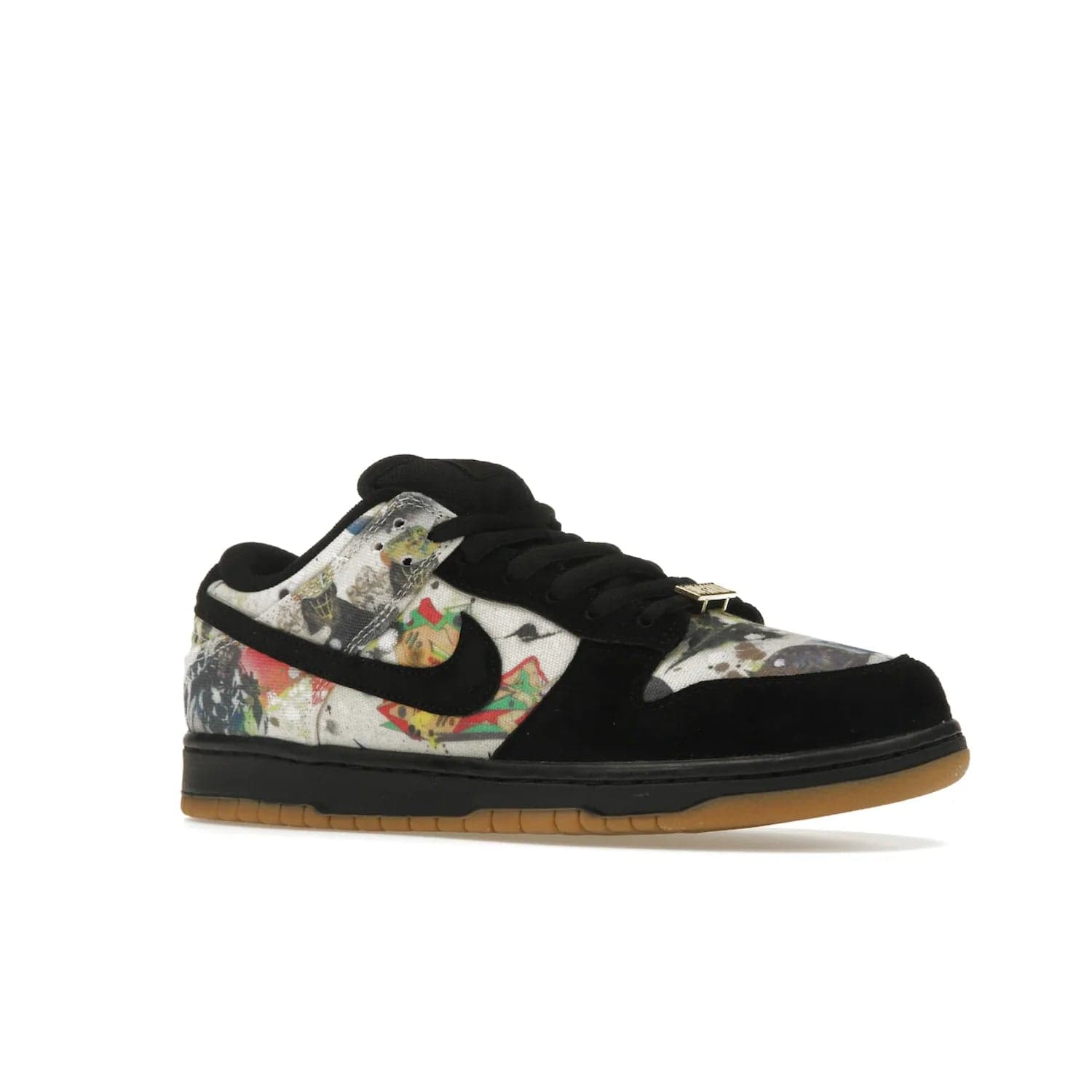 Nike SB Dunk Low Supreme Rammellzee - Image 4 - Only at www.BallersClubKickz.com - Own a piece of art history with the limited edition Nike SB Dunk Low Supreme Rammellzee. Released on August 31, 2023, this sneaker features Rammellzee's iconic graffiti motifs and sold out quickly worldwide. Get this sneaker today and experience the artwork of the late Rammellzee!