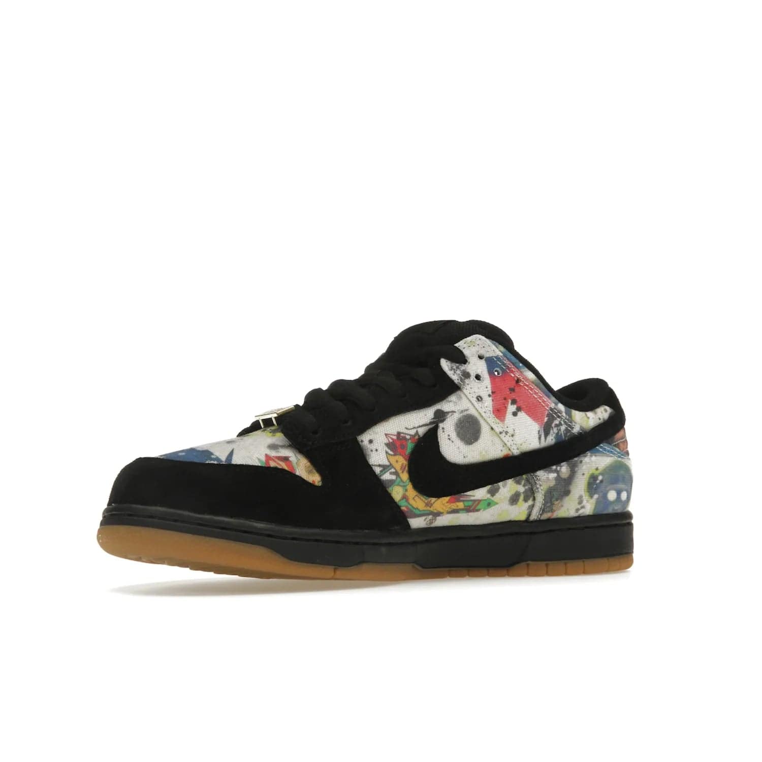Nike SB Dunk Low Supreme Rammellzee - Image 16 - Only at www.BallersClubKickz.com - Own a piece of art history with the limited edition Nike SB Dunk Low Supreme Rammellzee. Released on August 31, 2023, this sneaker features Rammellzee's iconic graffiti motifs and sold out quickly worldwide. Get this sneaker today and experience the artwork of the late Rammellzee!