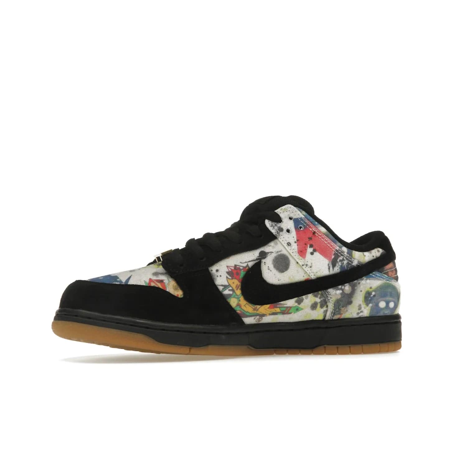 Nike SB Dunk Low Supreme Rammellzee - Image 17 - Only at www.BallersClubKickz.com - Own a piece of art history with the limited edition Nike SB Dunk Low Supreme Rammellzee. Released on August 31, 2023, this sneaker features Rammellzee's iconic graffiti motifs and sold out quickly worldwide. Get this sneaker today and experience the artwork of the late Rammellzee!