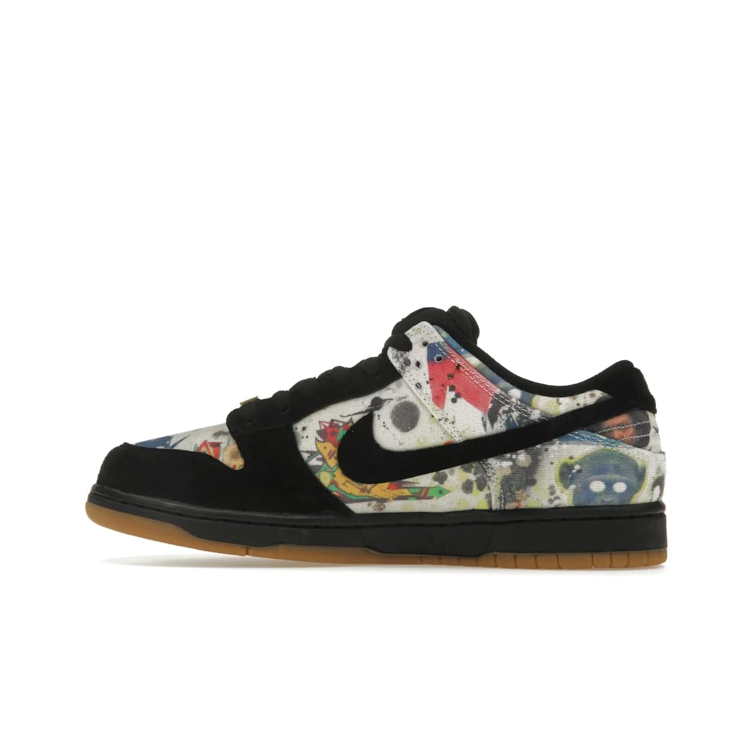 Nike SB Dunk Low Supreme Rammellzee - Image 20 - Only at www.BallersClubKickz.com - Own a piece of art history with the limited edition Nike SB Dunk Low Supreme Rammellzee. Released on August 31, 2023, this sneaker features Rammellzee's iconic graffiti motifs and sold out quickly worldwide. Get this sneaker today and experience the artwork of the late Rammellzee!