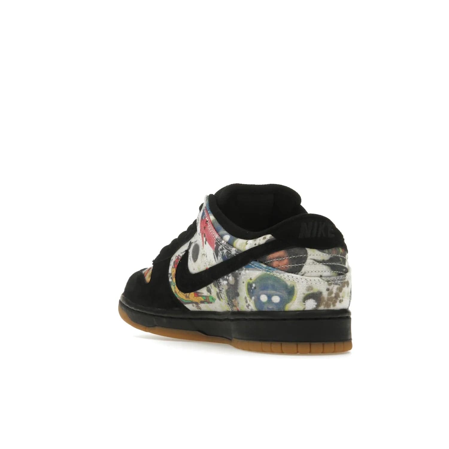 Nike SB Dunk Low Supreme Rammellzee - Image 25 - Only at www.BallersClubKickz.com - Own a piece of art history with the limited edition Nike SB Dunk Low Supreme Rammellzee. Released on August 31, 2023, this sneaker features Rammellzee's iconic graffiti motifs and sold out quickly worldwide. Get this sneaker today and experience the artwork of the late Rammellzee!