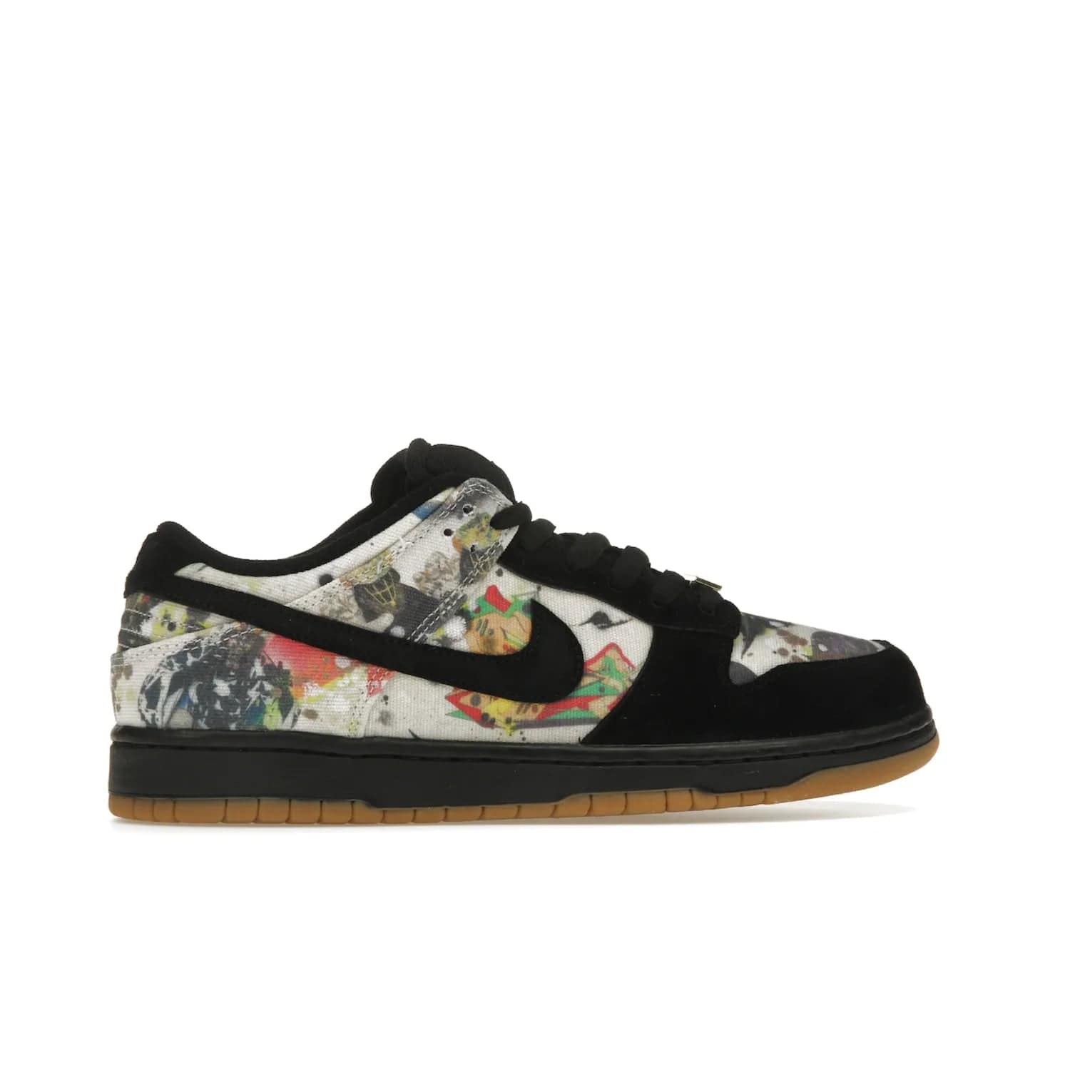 Nike SB Dunk Low Supreme Rammellzee - Image 36 - Only at www.BallersClubKickz.com - Own a piece of art history with the limited edition Nike SB Dunk Low Supreme Rammellzee. Released on August 31, 2023, this sneaker features Rammellzee's iconic graffiti motifs and sold out quickly worldwide. Get this sneaker today and experience the artwork of the late Rammellzee!