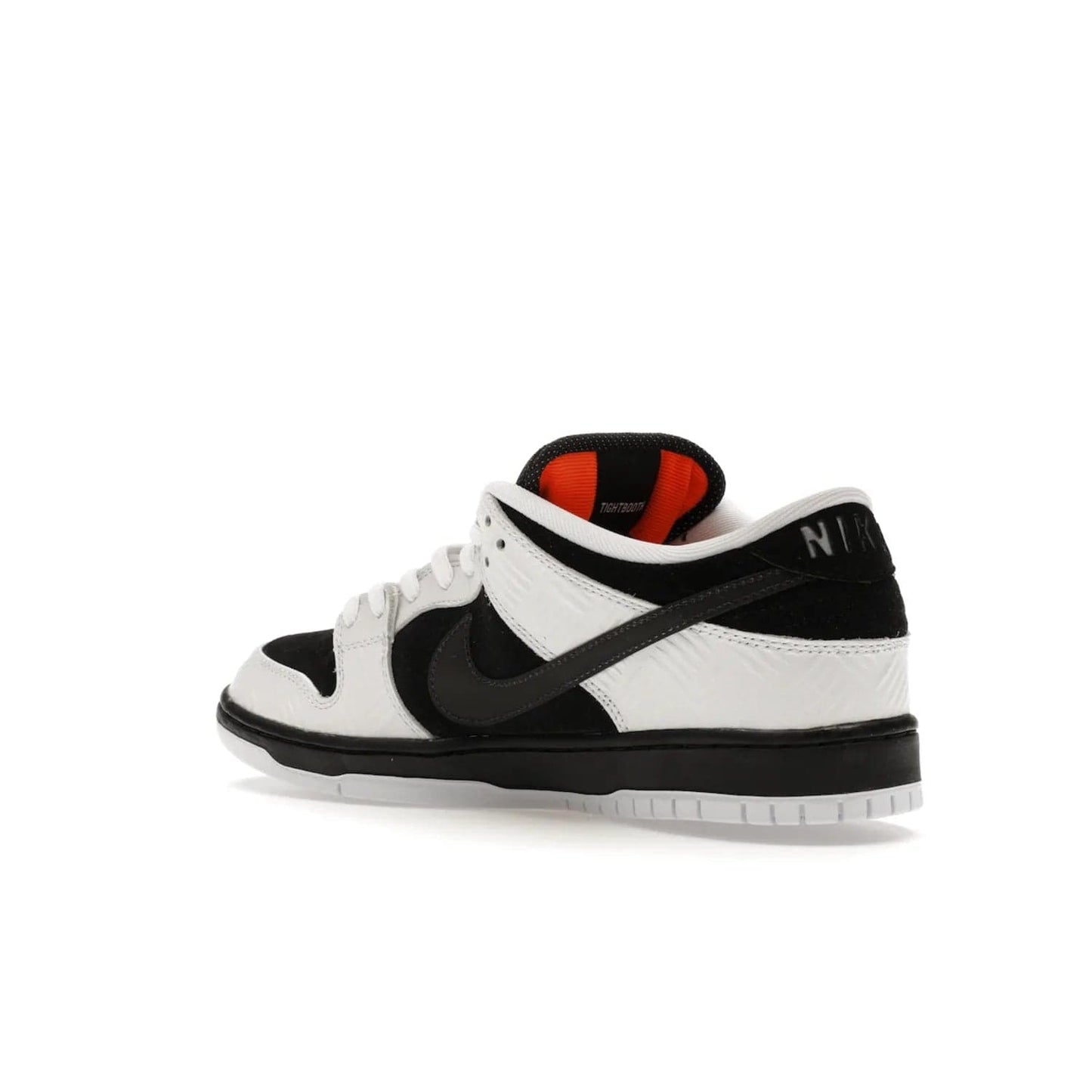 Nike SB Dunk Low TIGHTBOOTH - Image 23 - Only at www.BallersClubKickz.com - Releasing Nov 14, 2023, the TIGHTBOOTH Nike SB Dunk Low celebrates street skating and the urban streets. The White/Black-Safety Orange hue captures the energy and feel of the board and provides superior performance and bold style. Be ready to take on the black of night and make your mark on street culture.