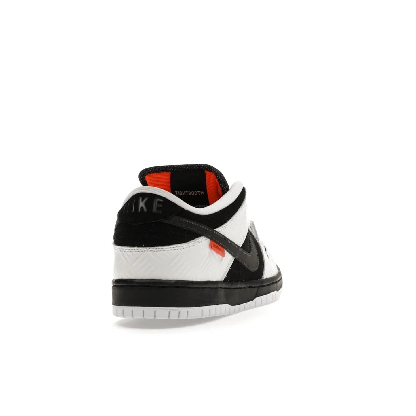 Nike SB Dunk Low TIGHTBOOTH - Image 30 - Only at www.BallersClubKickz.com - Releasing Nov 14, 2023, the TIGHTBOOTH Nike SB Dunk Low celebrates street skating and the urban streets. The White/Black-Safety Orange hue captures the energy and feel of the board and provides superior performance and bold style. Be ready to take on the black of night and make your mark on street culture.