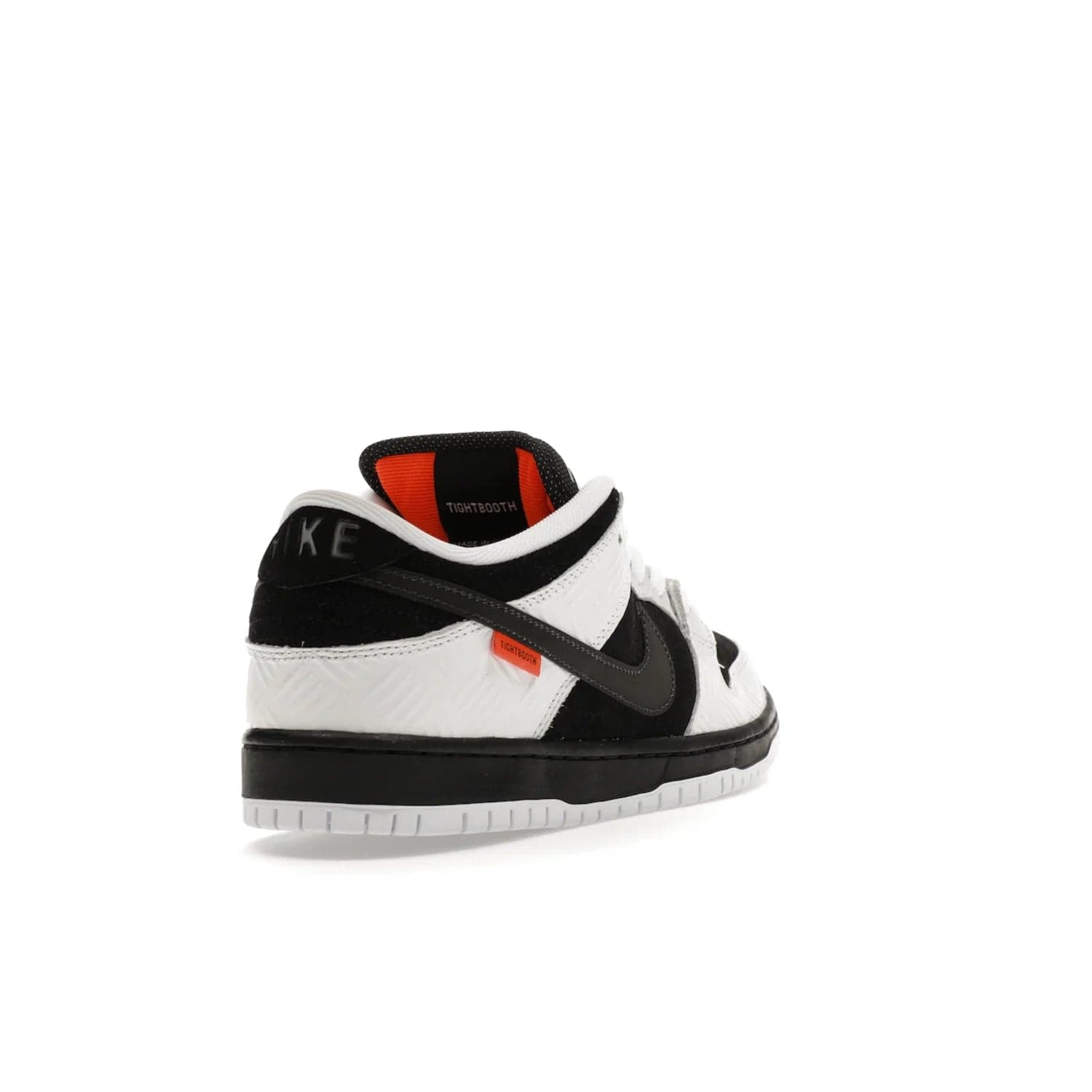 Nike SB Dunk Low TIGHTBOOTH - Image 31 - Only at www.BallersClubKickz.com - Releasing Nov 14, 2023, the TIGHTBOOTH Nike SB Dunk Low celebrates street skating and the urban streets. The White/Black-Safety Orange hue captures the energy and feel of the board and provides superior performance and bold style. Be ready to take on the black of night and make your mark on street culture.