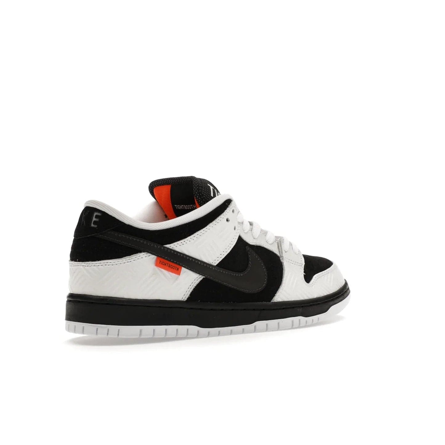 Nike SB Dunk Low TIGHTBOOTH - Image 33 - Only at www.BallersClubKickz.com - Releasing Nov 14, 2023, the TIGHTBOOTH Nike SB Dunk Low celebrates street skating and the urban streets. The White/Black-Safety Orange hue captures the energy and feel of the board and provides superior performance and bold style. Be ready to take on the black of night and make your mark on street culture.