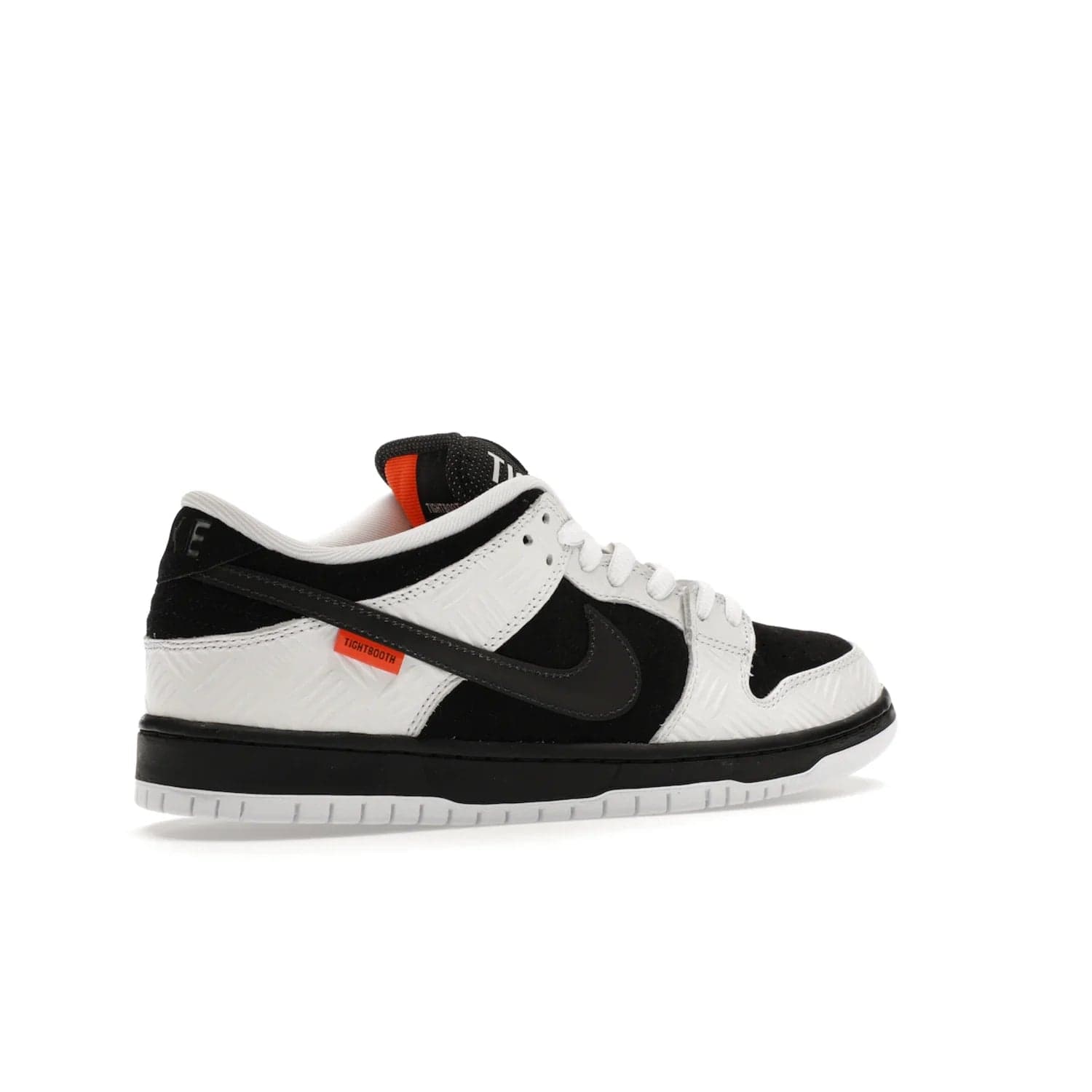 Nike SB Dunk Low TIGHTBOOTH - Image 34 - Only at www.BallersClubKickz.com - Releasing Nov 14, 2023, the TIGHTBOOTH Nike SB Dunk Low celebrates street skating and the urban streets. The White/Black-Safety Orange hue captures the energy and feel of the board and provides superior performance and bold style. Be ready to take on the black of night and make your mark on street culture.