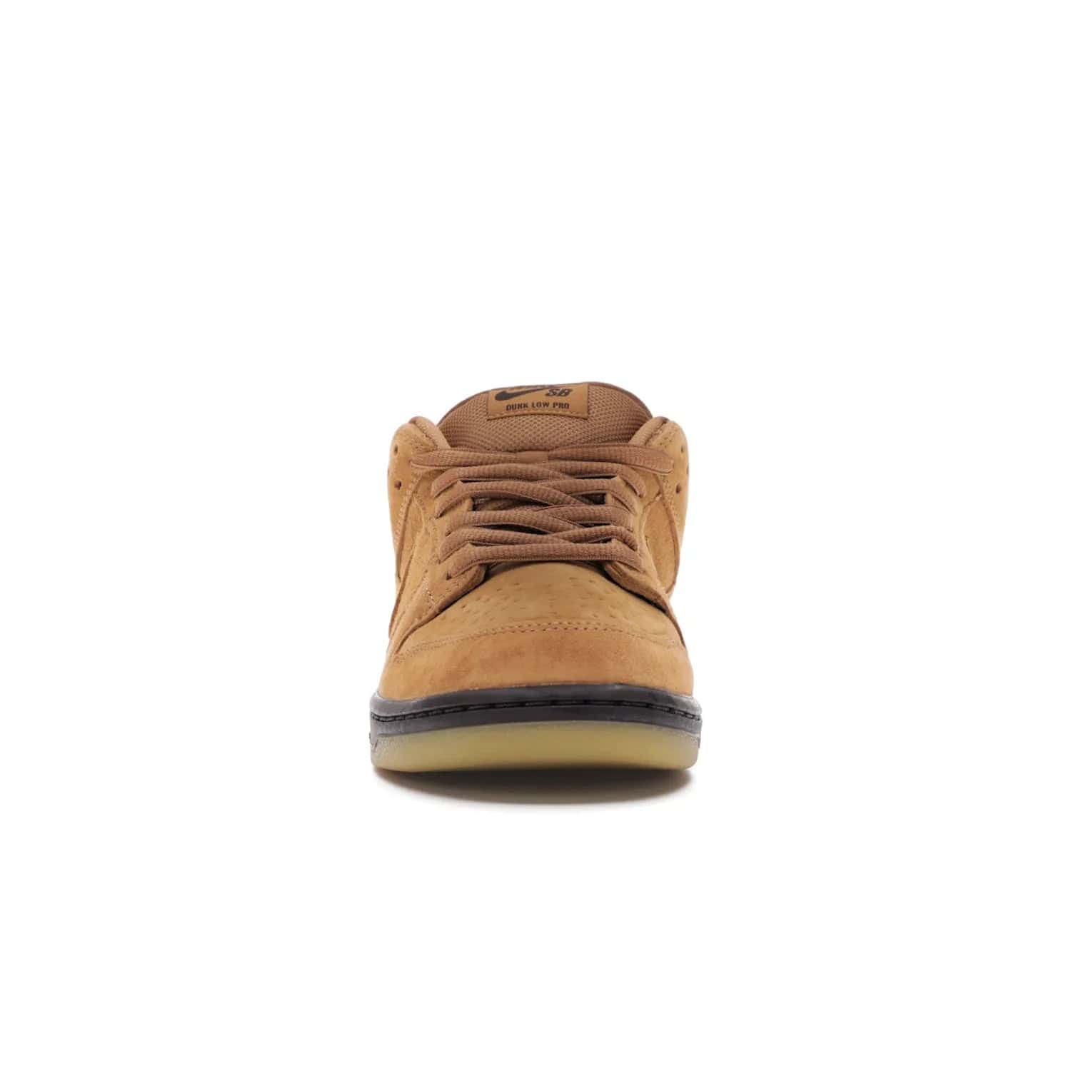 Nike SB Dunk Low Wheat (2021/2023) - Image 10 - Only at www.BallersClubKickz.com - The Nike SB Dunk Low Wheat (2021/2023)has a sleek silhouette and wheat suede upper. Tan tones for lining, mesh tongues, and laces. Iconic color palette midsole, perforated boxing toe. Brown branding on tongue and heel. Gum rubber outsole with partitioned pattern for traction. Eschewed in Feb 2021 for $110.