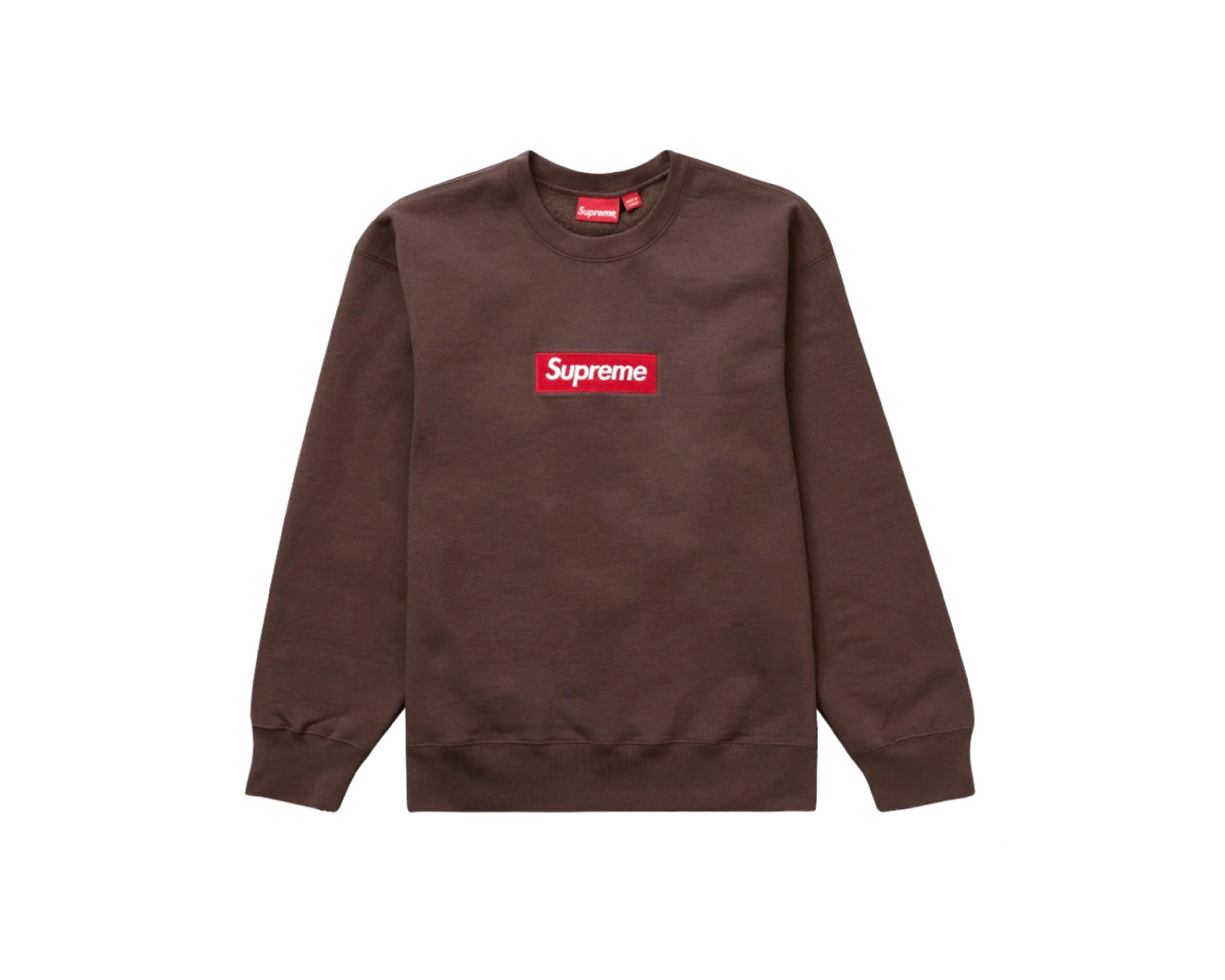 Supreme Box Logo Crewneck (Cardinal) Heavyweight crossgrain