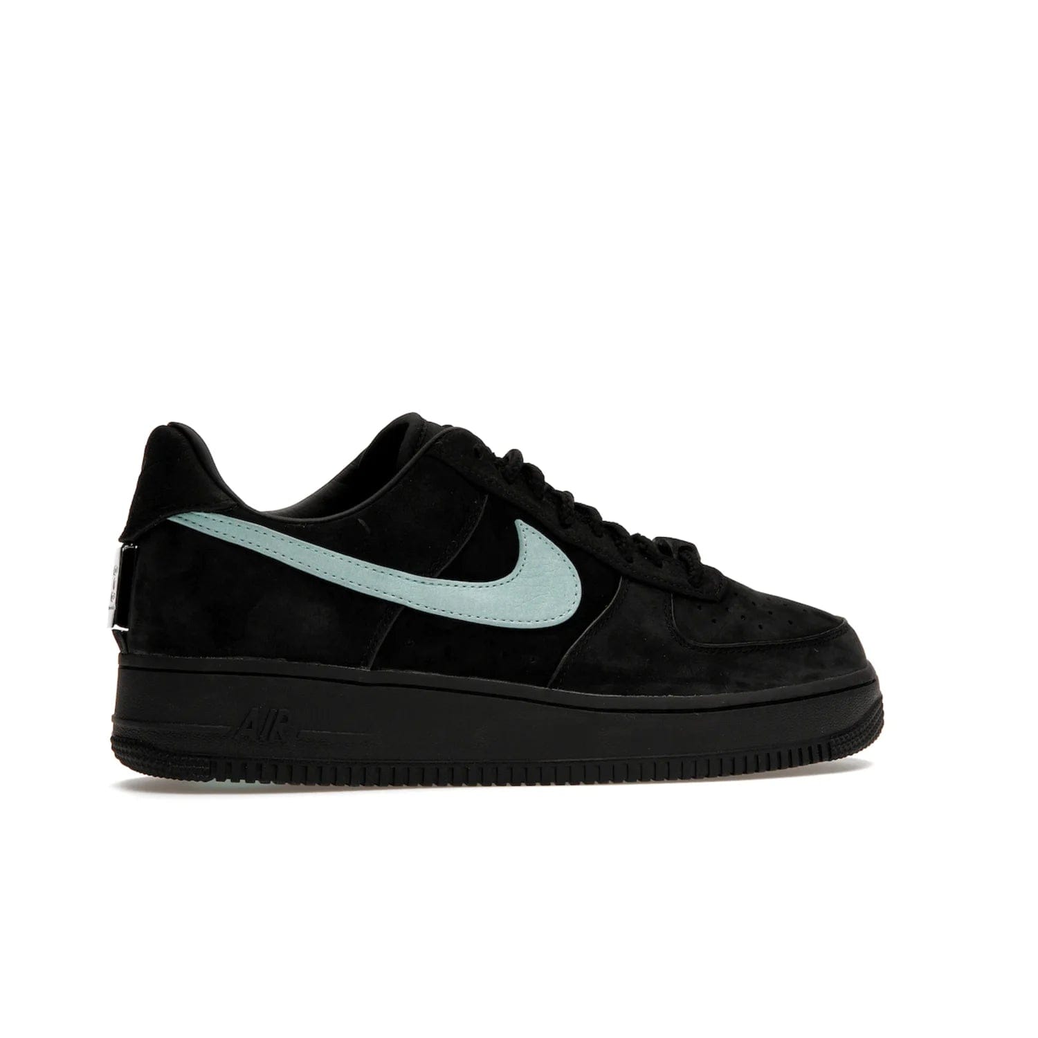 Nike Air Force 1 Low Tiffany & Co. 1837 - Image 35 - Only at www.BallersClubKickz.com - Nike & Tiffany & Co. collaborate on an exclusive sterling silver sneaker, the Air Force 1 Low Tiffany & Co. 1837. Featuring a suede uppr, Tiffany Blue Swoosh and "Tiffany" cursive branding, this pair of AF1s offers an opulent fusion of athleisure and luxury fashion. Release date March 2023.