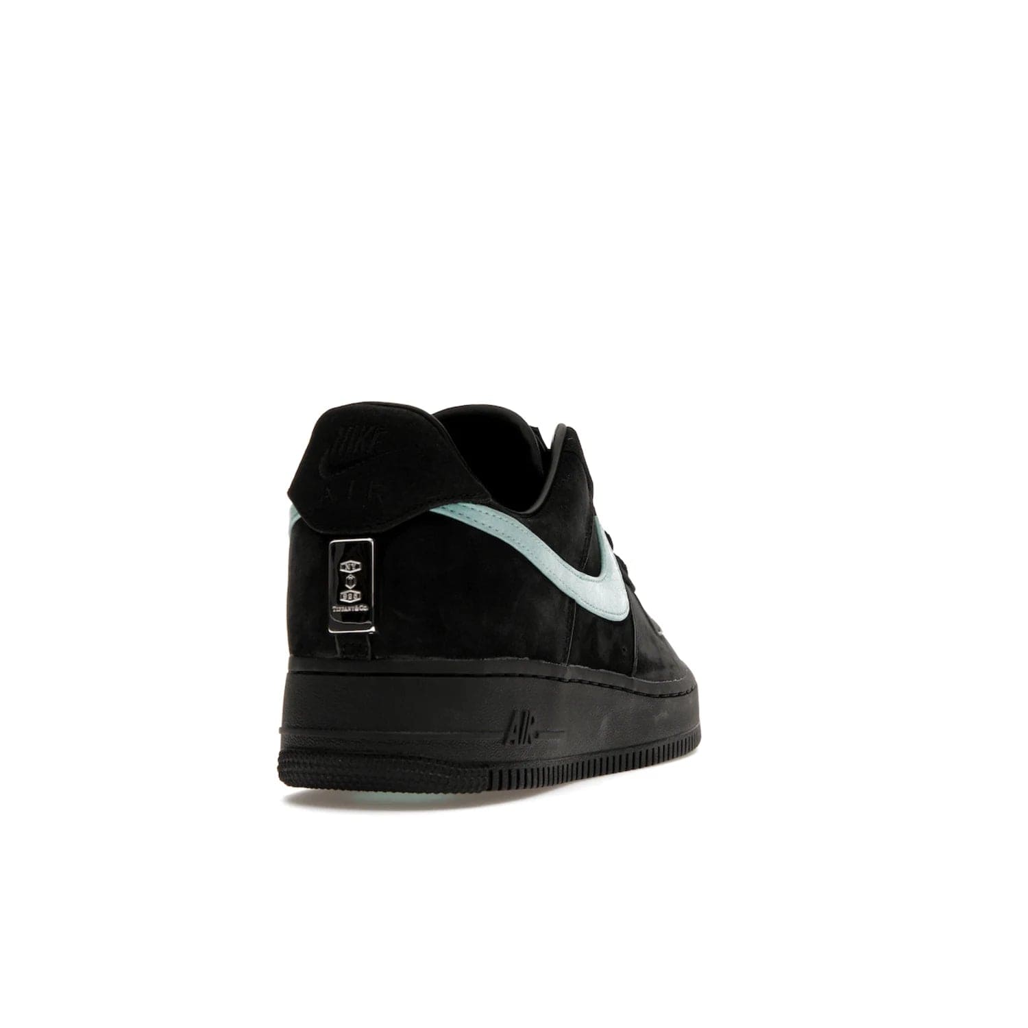 Nike Air Force 1 Low Tiffany & Co. 1837 - Image 30 - Only at www.BallersClubKickz.com - Nike & Tiffany & Co. collaborate on an exclusive sterling silver sneaker, the Air Force 1 Low Tiffany & Co. 1837. Featuring a suede uppr, Tiffany Blue Swoosh and "Tiffany" cursive branding, this pair of AF1s offers an opulent fusion of athleisure and luxury fashion. Release date March 2023.