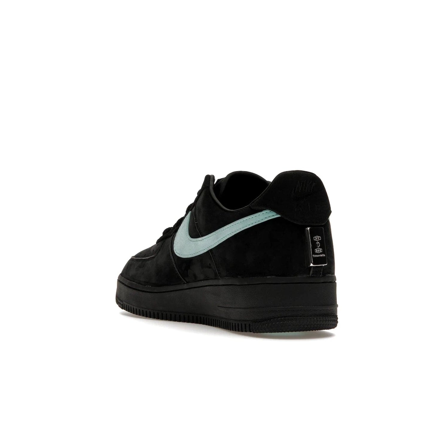 Nike Air Force 1 Low Tiffany & Co. 1837 - Image 25 - Only at www.BallersClubKickz.com - Nike & Tiffany & Co. collaborate on an exclusive sterling silver sneaker, the Air Force 1 Low Tiffany & Co. 1837. Featuring a suede uppr, Tiffany Blue Swoosh and "Tiffany" cursive branding, this pair of AF1s offers an opulent fusion of athleisure and luxury fashion. Release date March 2023.
