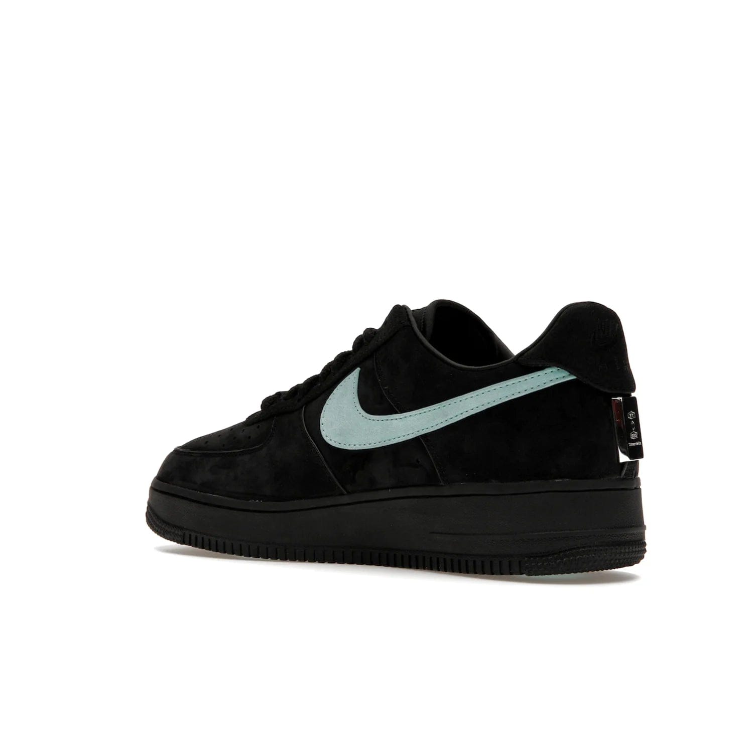 Nike Air Force 1 Low Tiffany & Co. 1837 - Image 23 - Only at www.BallersClubKickz.com - Nike & Tiffany & Co. collaborate on an exclusive sterling silver sneaker, the Air Force 1 Low Tiffany & Co. 1837. Featuring a suede uppr, Tiffany Blue Swoosh and "Tiffany" cursive branding, this pair of AF1s offers an opulent fusion of athleisure and luxury fashion. Release date March 2023.