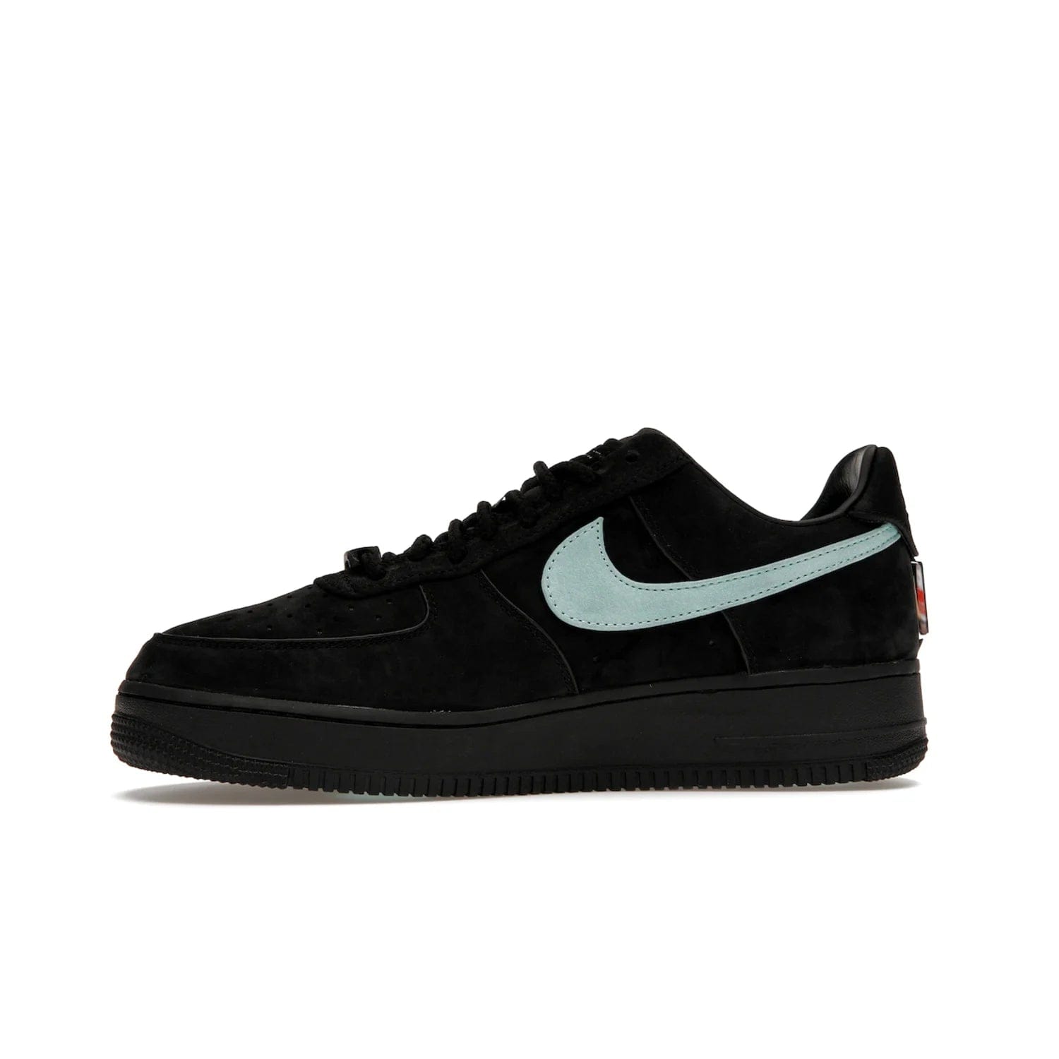 Nike Air Force 1 Low Tiffany & Co. 1837 - Image 18 - Only at www.BallersClubKickz.com - Nike & Tiffany & Co. collaborate on an exclusive sterling silver sneaker, the Air Force 1 Low Tiffany & Co. 1837. Featuring a suede uppr, Tiffany Blue Swoosh and "Tiffany" cursive branding, this pair of AF1s offers an opulent fusion of athleisure and luxury fashion. Release date March 2023.