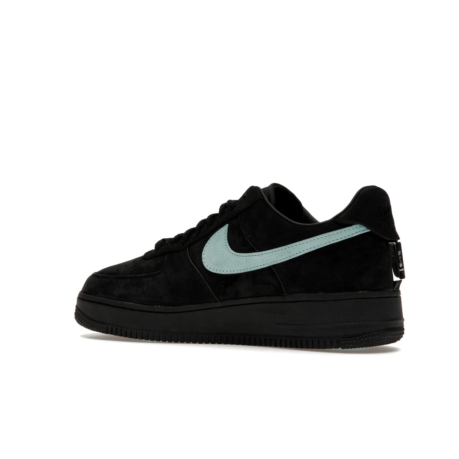 Nike Air Force 1 Low Tiffany & Co. 1837 - Image 22 - Only at www.BallersClubKickz.com - Nike & Tiffany & Co. collaborate on an exclusive sterling silver sneaker, the Air Force 1 Low Tiffany & Co. 1837. Featuring a suede uppr, Tiffany Blue Swoosh and "Tiffany" cursive branding, this pair of AF1s offers an opulent fusion of athleisure and luxury fashion. Release date March 2023.