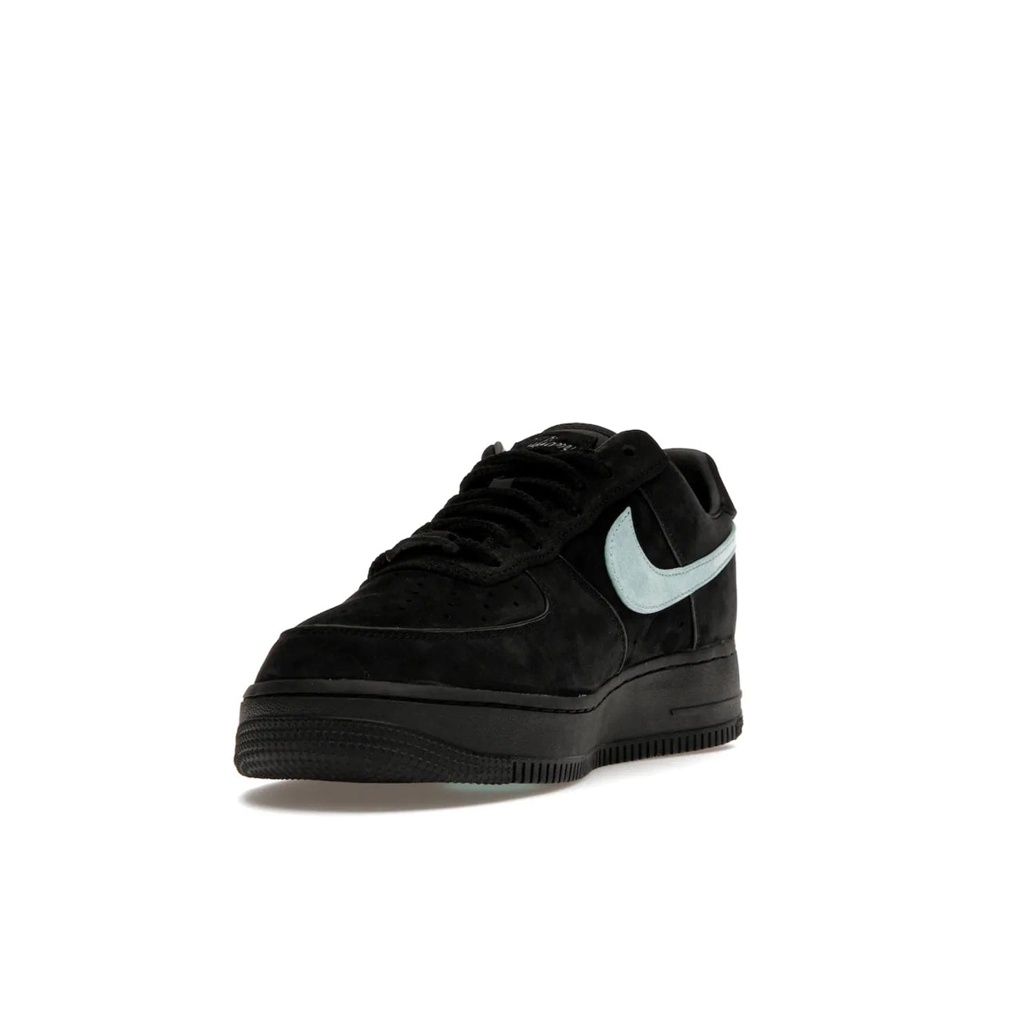 Nike Air Force 1 Low Tiffany & Co. 1837 - Image 13 - Only at www.BallersClubKickz.com - Nike & Tiffany & Co. collaborate on an exclusive sterling silver sneaker, the Air Force 1 Low Tiffany & Co. 1837. Featuring a suede uppr, Tiffany Blue Swoosh and "Tiffany" cursive branding, this pair of AF1s offers an opulent fusion of athleisure and luxury fashion. Release date March 2023.