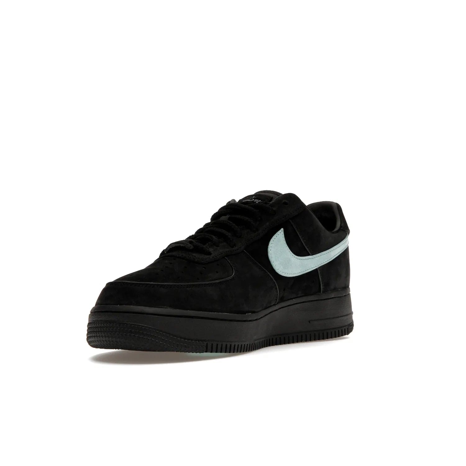 Nike Air Force 1 Low Tiffany & Co. 1837 - Image 14 - Only at www.BallersClubKickz.com - Nike & Tiffany & Co. collaborate on an exclusive sterling silver sneaker, the Air Force 1 Low Tiffany & Co. 1837. Featuring a suede uppr, Tiffany Blue Swoosh and "Tiffany" cursive branding, this pair of AF1s offers an opulent fusion of athleisure and luxury fashion. Release date March 2023.