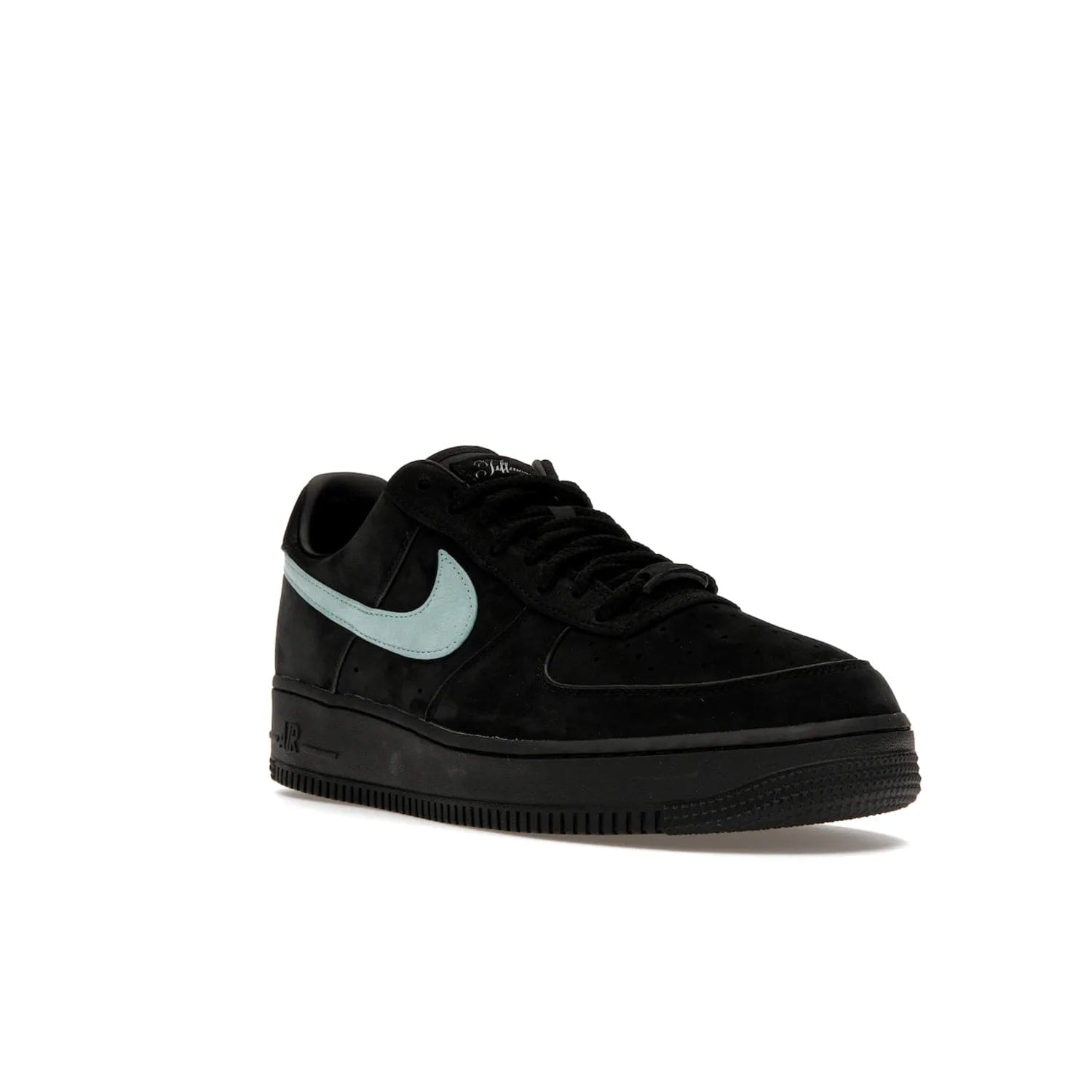 Nike Air Force 1 Low Tiffany & Co. 1837 - Image 6 - Only at www.BallersClubKickz.com - Nike & Tiffany & Co. collaborate on an exclusive sterling silver sneaker, the Air Force 1 Low Tiffany & Co. 1837. Featuring a suede uppr, Tiffany Blue Swoosh and "Tiffany" cursive branding, this pair of AF1s offers an opulent fusion of athleisure and luxury fashion. Release date March 2023.