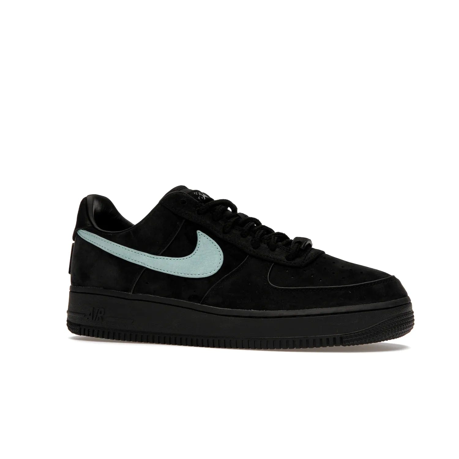 Nike Air Force 1 Low Tiffany & Co. 1837 - Image 3 - Only at www.BallersClubKickz.com - Nike & Tiffany & Co. collaborate on an exclusive sterling silver sneaker, the Air Force 1 Low Tiffany & Co. 1837. Featuring a suede uppr, Tiffany Blue Swoosh and "Tiffany" cursive branding, this pair of AF1s offers an opulent fusion of athleisure and luxury fashion. Release date March 2023.