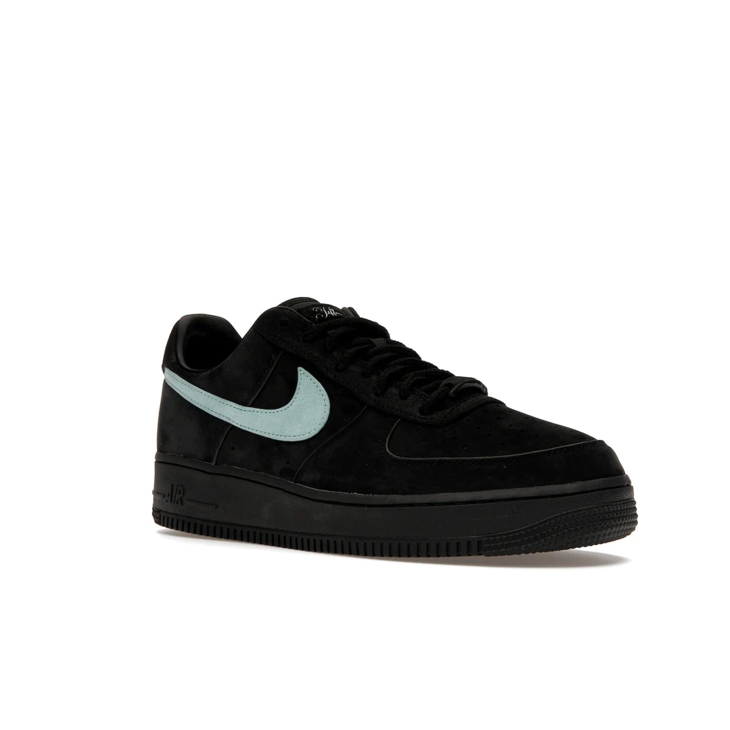 Nike Air Force 1 Low Tiffany & Co. 1837 - Image 5 - Only at www.BallersClubKickz.com - Nike & Tiffany & Co. collaborate on an exclusive sterling silver sneaker, the Air Force 1 Low Tiffany & Co. 1837. Featuring a suede uppr, Tiffany Blue Swoosh and "Tiffany" cursive branding, this pair of AF1s offers an opulent fusion of athleisure and luxury fashion. Release date March 2023.