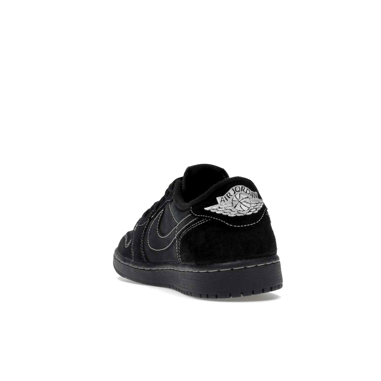 Jordan 1 Retro Low OG SP Travis Scott Black Phantom - Image 26 - Only at www.BallersClubKickz.com - Update Air Jordan 1 Low OG SP "Travis Scott". Iconic black nubuck design w/ unique stitch pattern, Nike Air Logo, Wings logo, embroidered bee. Red, black & white/black laces. Celebrate the end of 2022 on Dec. 15.