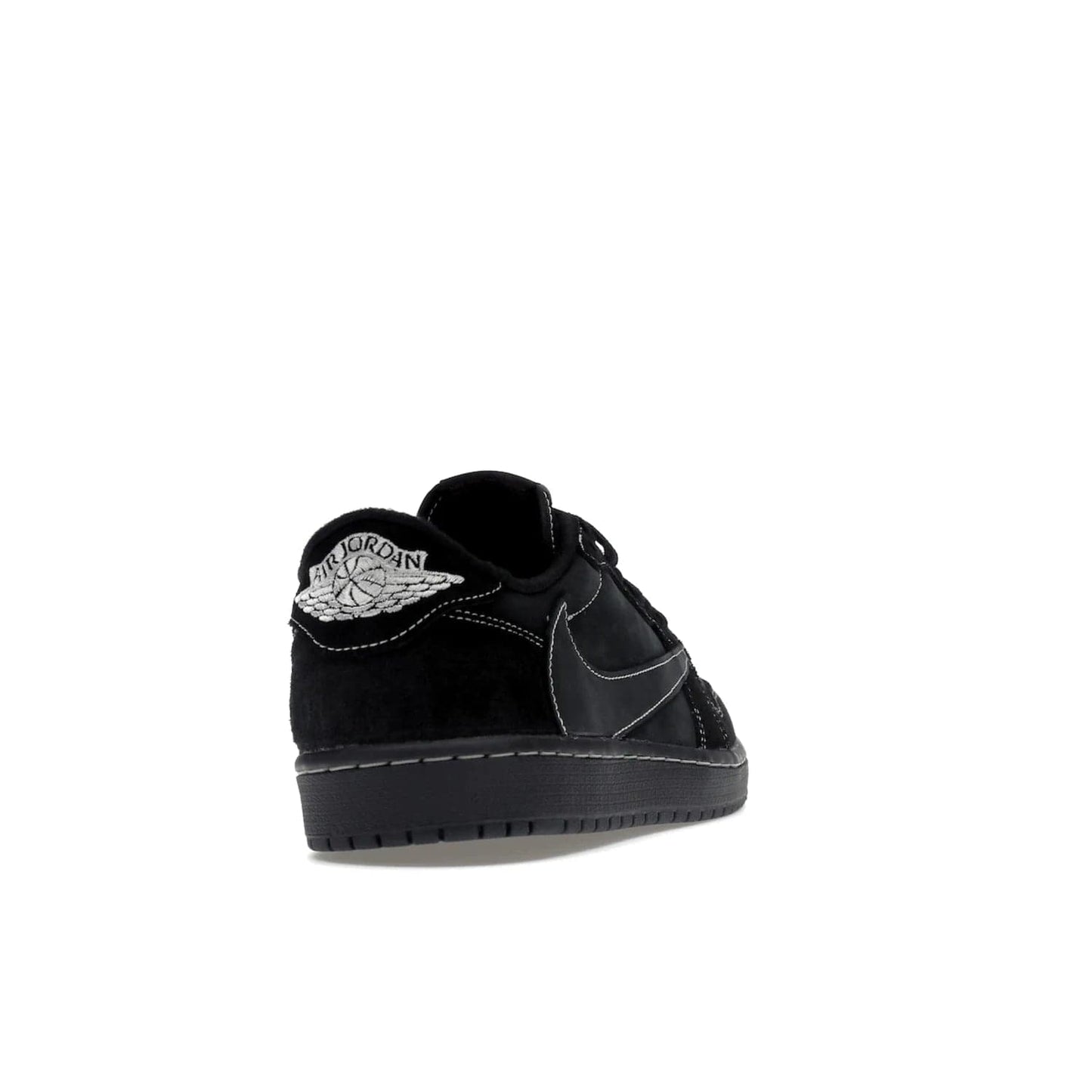 Jordan 1 Retro Low OG SP Travis Scott Black Phantom - Image 30 - Only at www.BallersClubKickz.com - Update Air Jordan 1 Low OG SP "Travis Scott". Iconic black nubuck design w/ unique stitch pattern, Nike Air Logo, Wings logo, embroidered bee. Red, black & white/black laces. Celebrate the end of 2022 on Dec. 15.