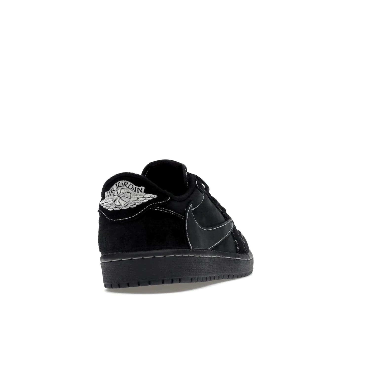 Jordan 1 Retro Low OG SP Travis Scott Black Phantom - Image 30 - Only at www.BallersClubKickz.com - Update Air Jordan 1 Low OG SP "Travis Scott". Iconic black nubuck design w/ unique stitch pattern, Nike Air Logo, Wings logo, embroidered bee. Red, black & white/black laces. Celebrate the end of 2022 on Dec. 15.