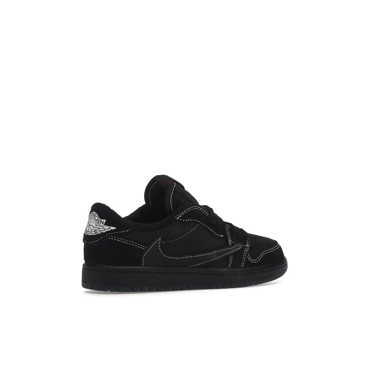 Jordan 1 Retro Low OG SP Travis Scott Black Phantom (PS) - Image 34 - Only at www.BallersClubKickz.com - Kids' Air Jordan 1 Retro Low OG SP Travis Scott 'Black Phantom' PS: A bold upper in black and Phantom features Travis Scott's signature branding. Swoosh, Cactus Jack, and Wings logos. Out Dec. 15th for $60.